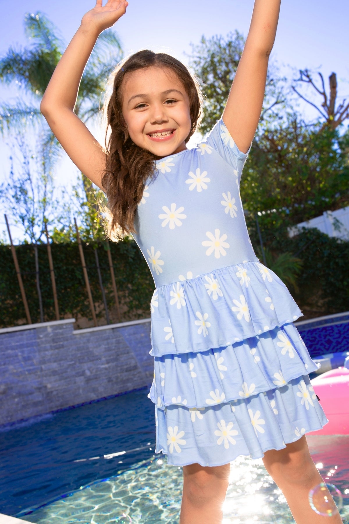 4-Pack Simply Soft Short Sleeve Dress - Pink Rainbow Gummy Bear | Lt Blue Neon Pink | Denim Leopard Splatter | Pink Strawberry Daisy