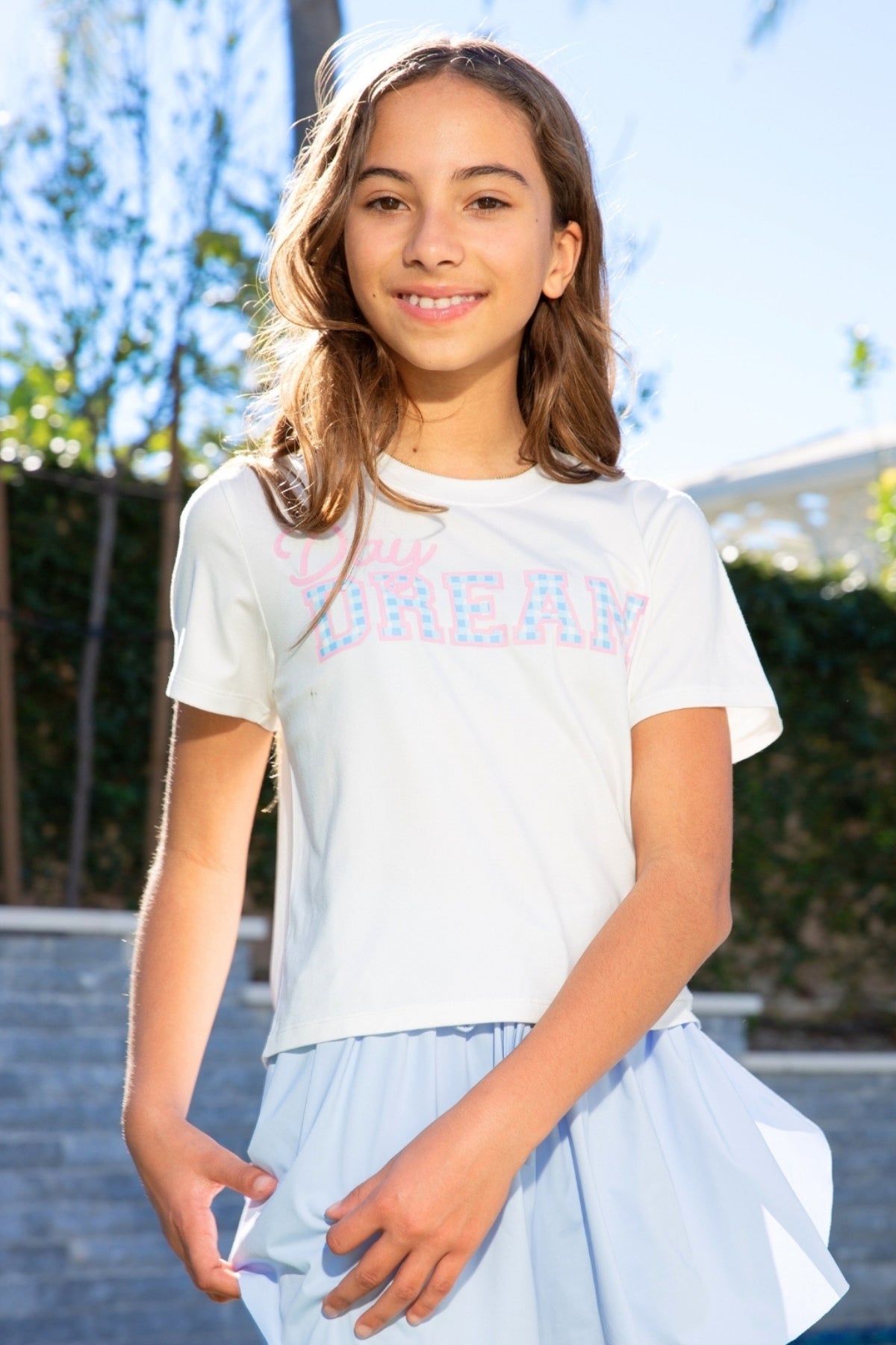 Simply Soft Easy Tee. - Ivory Gingham Daydream