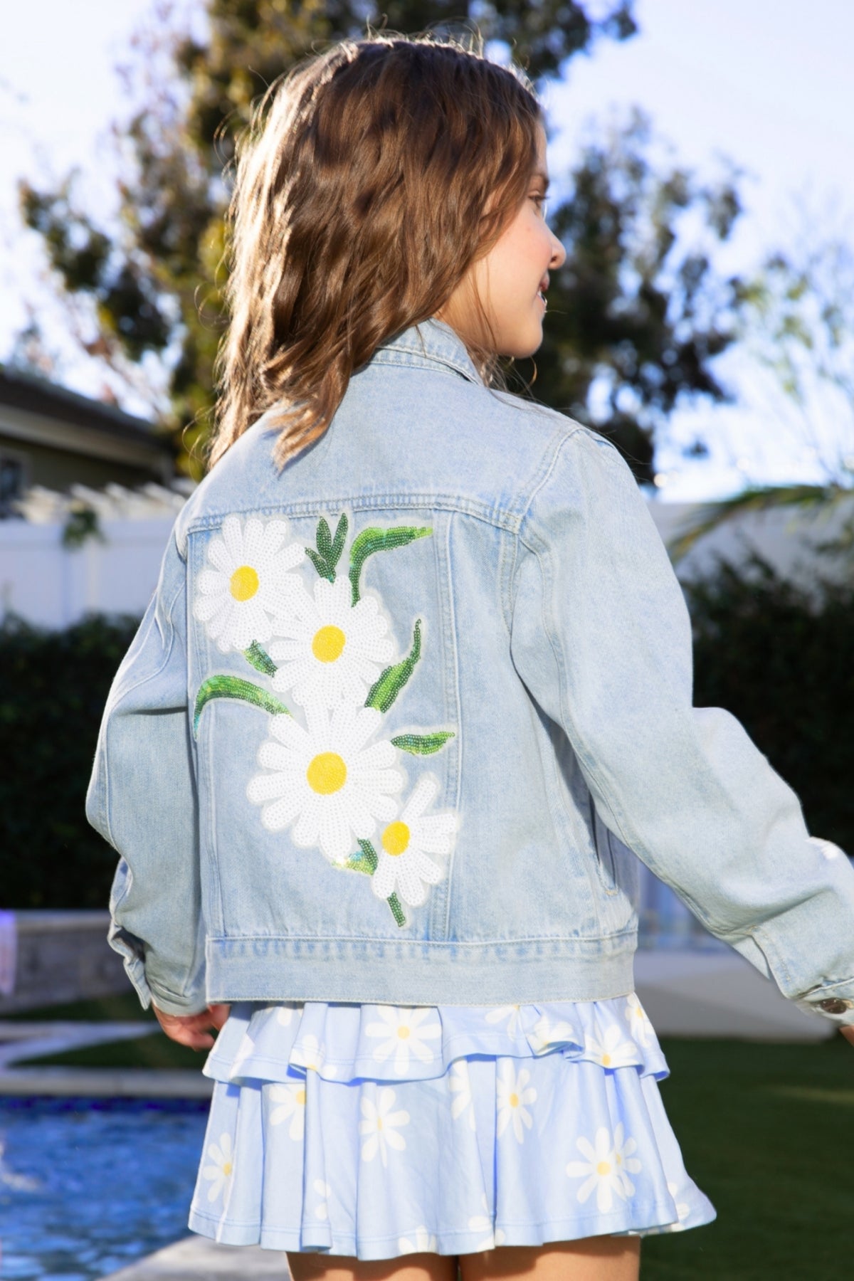 The Perfect Denim Jacket - Denim Sequin Bow
