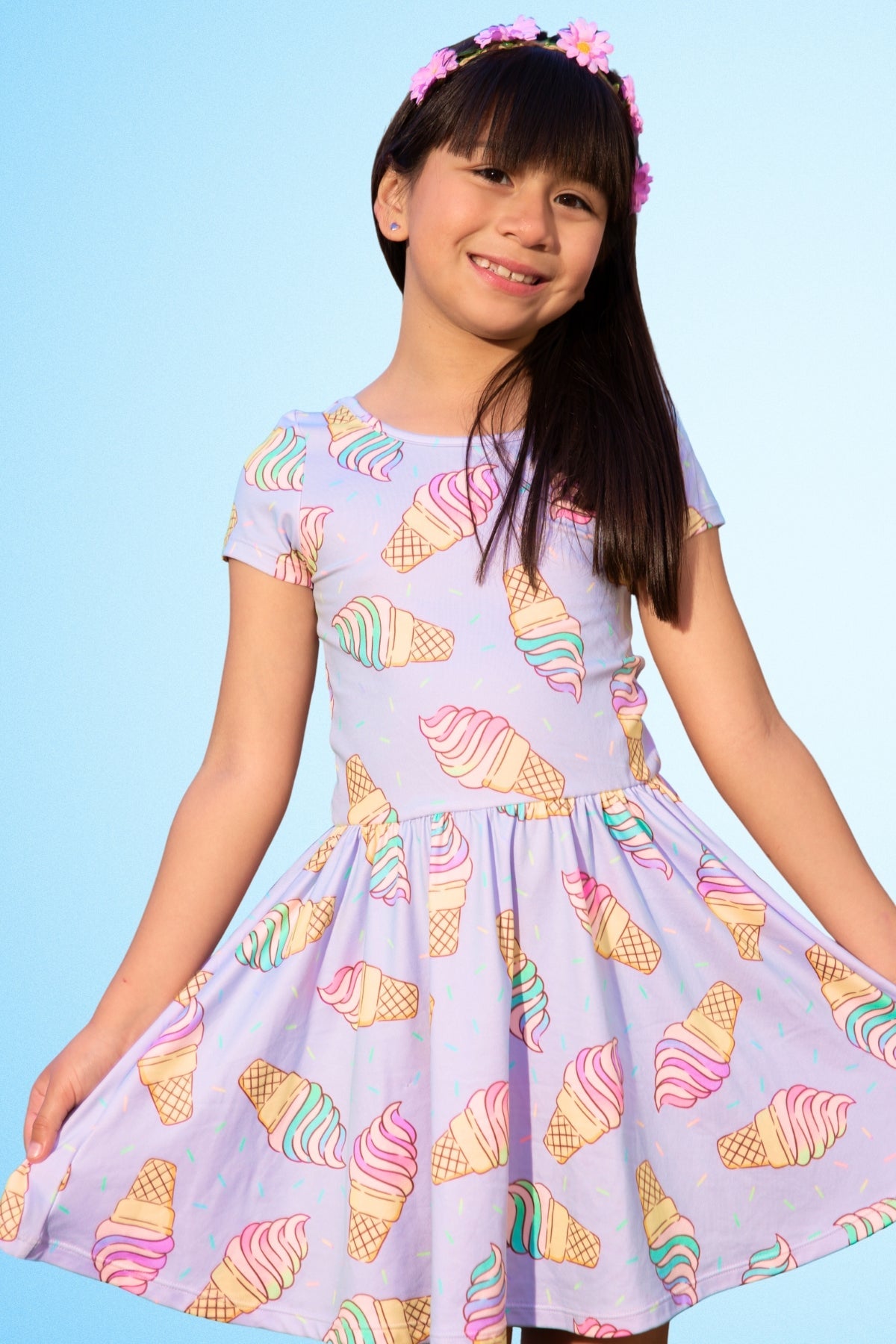 Simply Soft Short Sleeve Be Happy Dress - Tie Dye Rainbow Donuts - NEW!