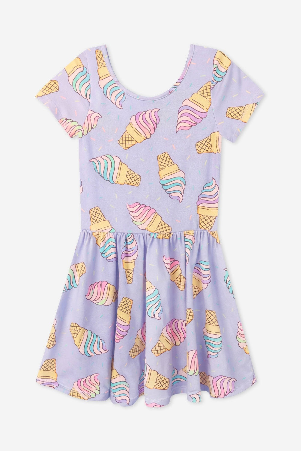 Simply Soft Short Sleeve Be Happy Dress - Tie Dye Rainbow Donuts - NEW!