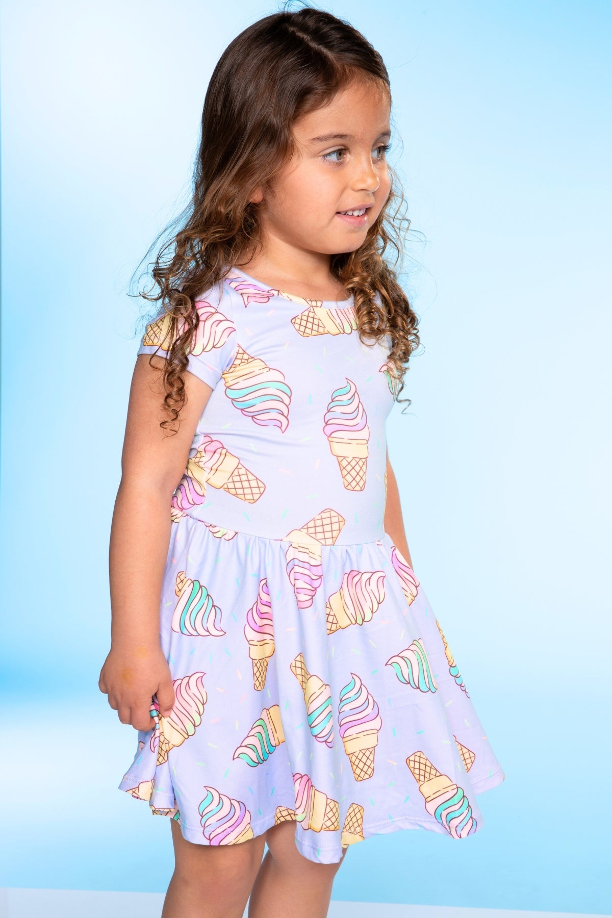 Simply Soft Short Sleeve Be Happy Dress - Tie Dye Rainbow Donuts - NEW!