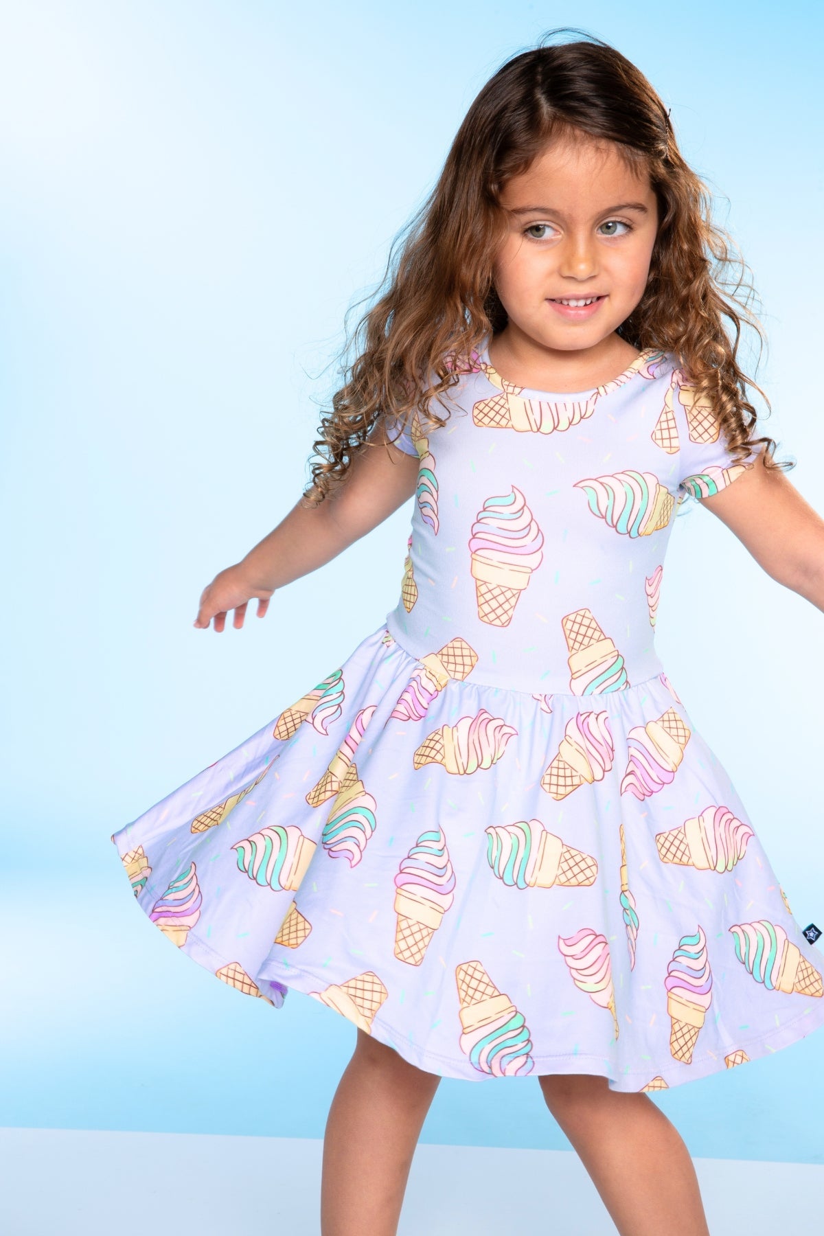 2-Pack Simply Soft Short Sleeve Dress - Rainbow Pastel Tie Dye | Lt Pink Rainbow Leopard Heart