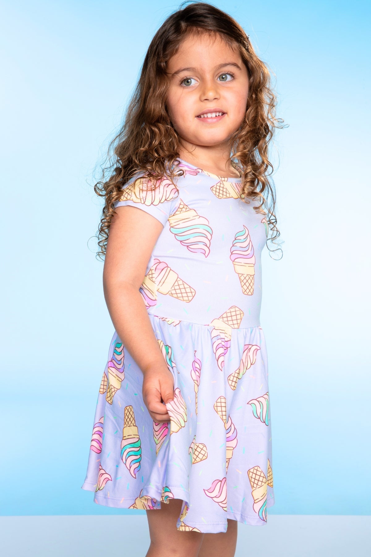 Simply Soft Short Sleeve Be Happy Dress - Tie Dye Rainbow Donuts - NEW!