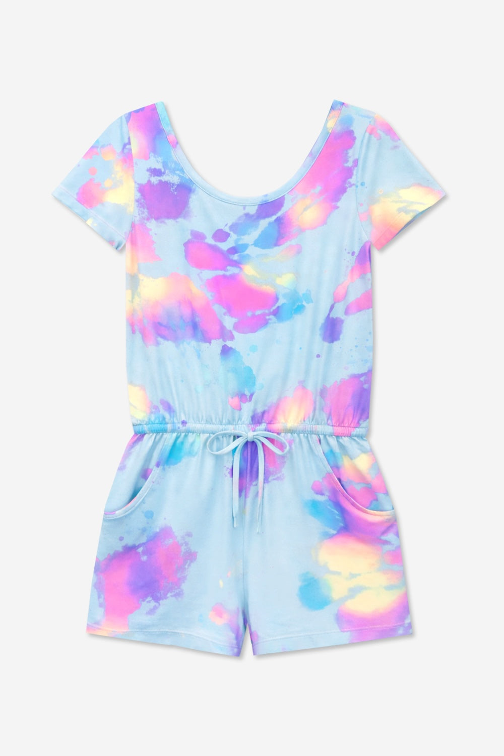 Simply Soft Short Sleeve Romper - Blue Bleach Tie Dye - NEW!