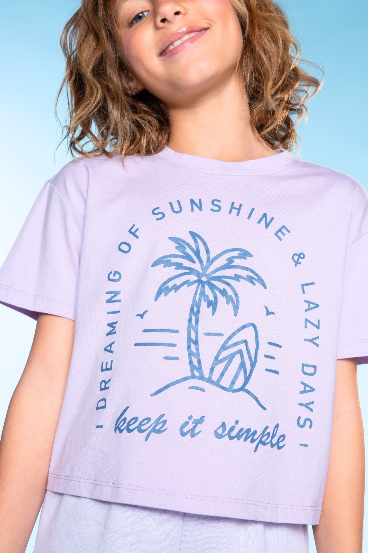3-Pack Washed Cotton Drop Shoulder Tee - Denim Floral | Lt Pink USA | Blue Vintage Daisy - NEW!