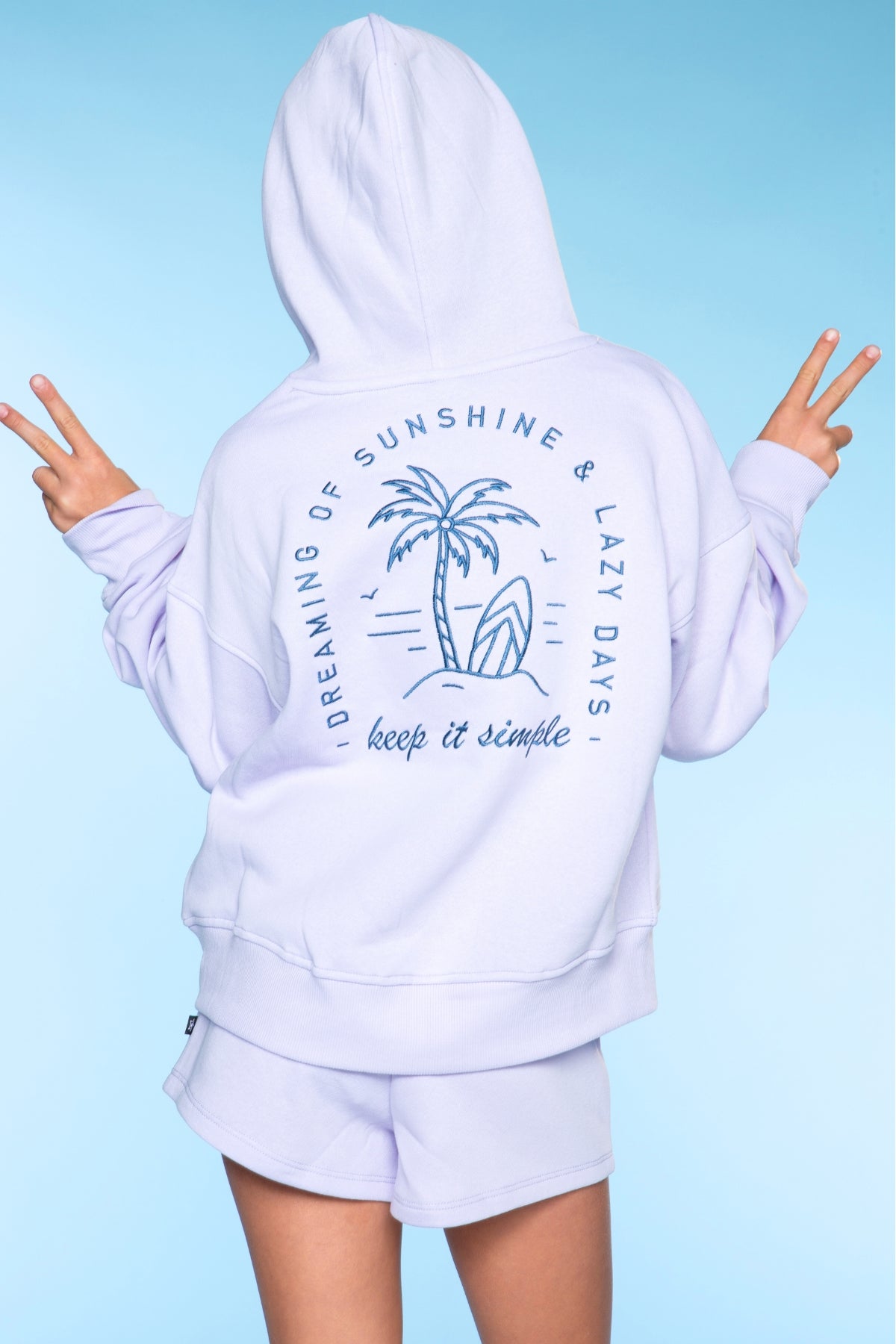 Cloud Soft French Terry Everyday Hoodie - Vintage Rose Hibiscus