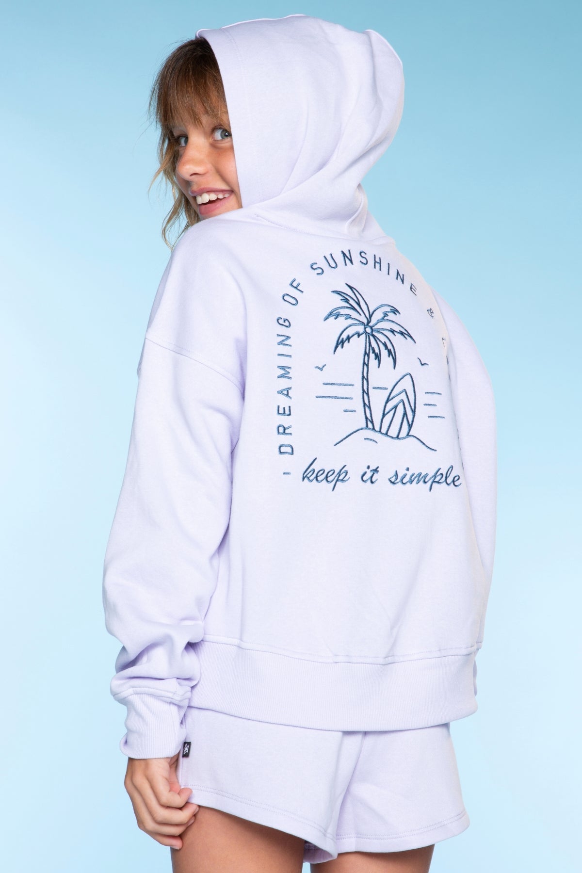 Cloud Soft French Terry Everyday Hoodie - Vintage Rose Hibiscus
