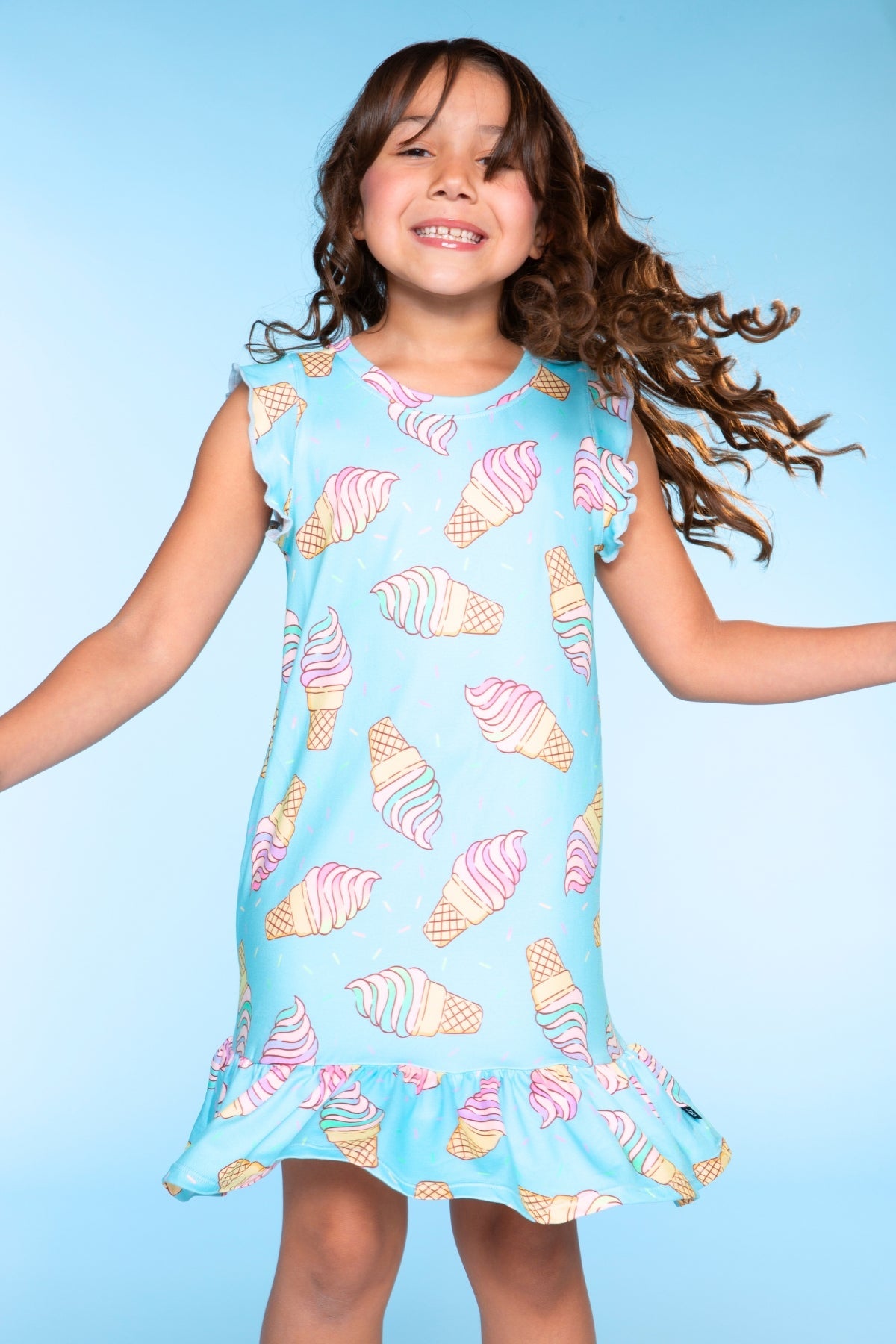 Simply Soft Flutter Sleeve Lounge Dress - Lilac Donut Ice Cream - NEW!