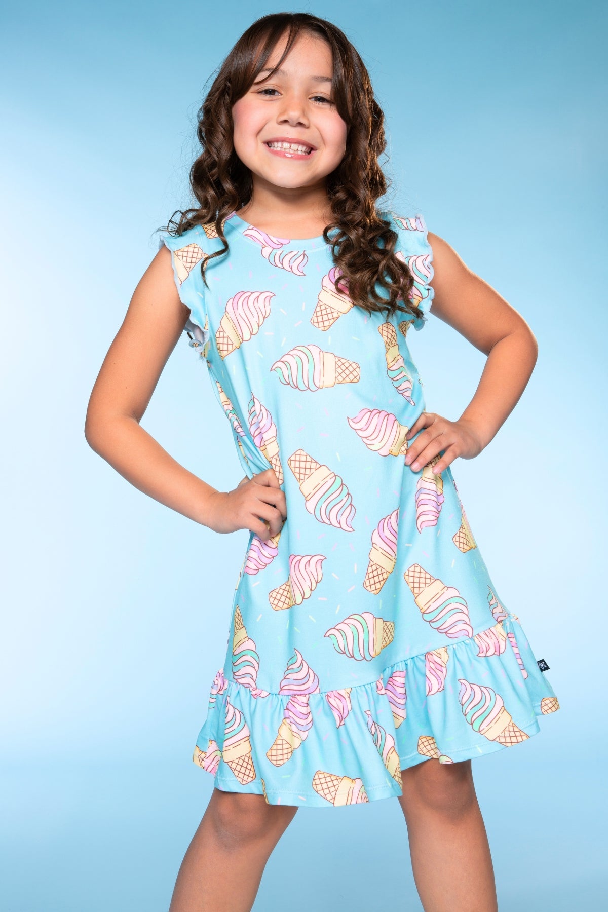 Simply Soft Flutter Sleeve Lounge Dress - Lilac Donut Ice Cream - NEW!