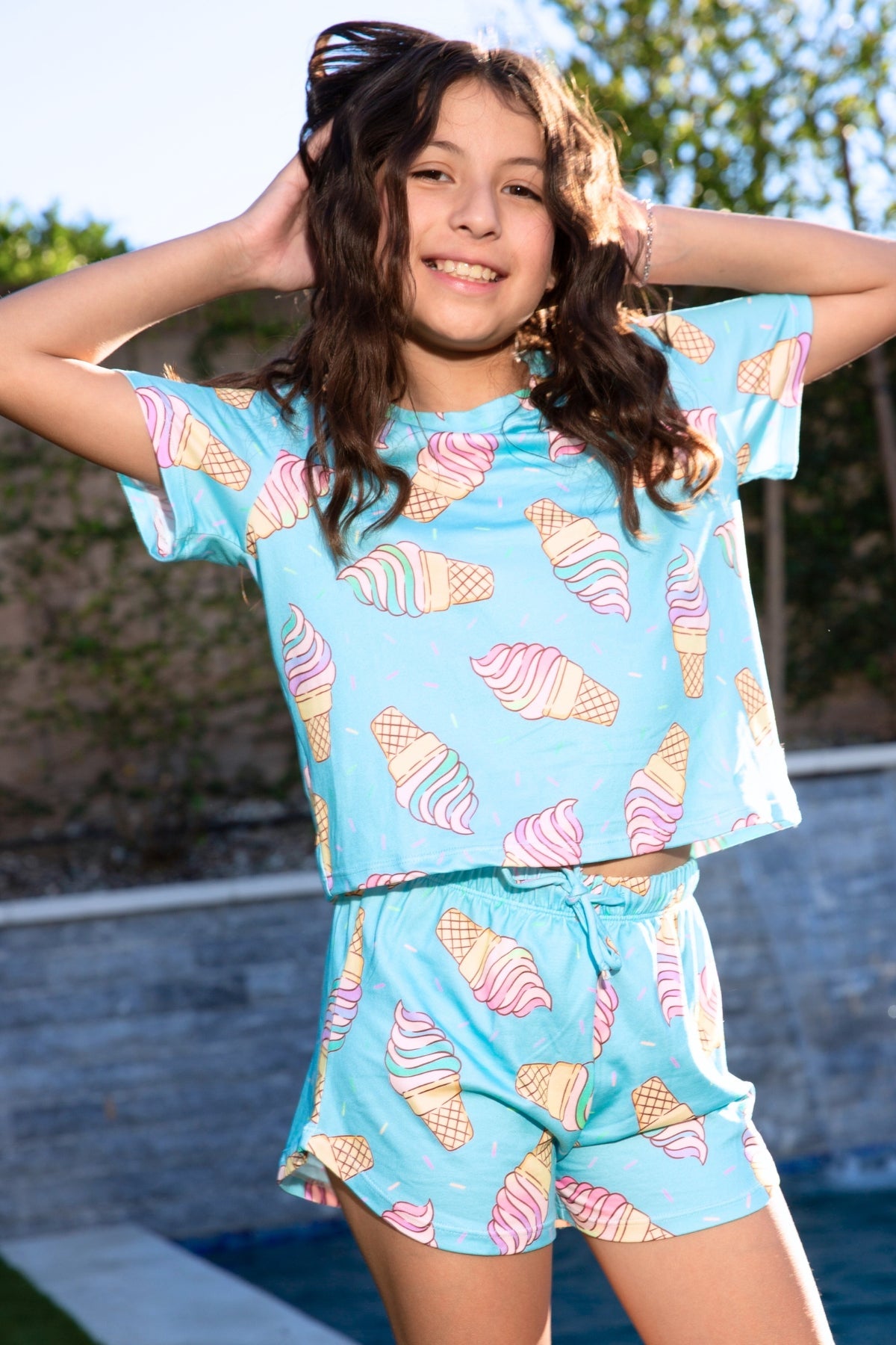 Simply Soft Easy Tee & Dolphin Short - Hot Pink Rainbow Snowcone - NEW!