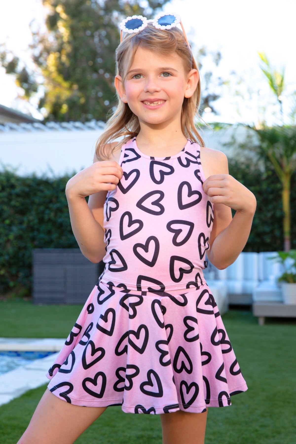 2 Pack - Simply Soft Luxe Cropped Racerback Set - Black | Blush Black Hearts - NEW!