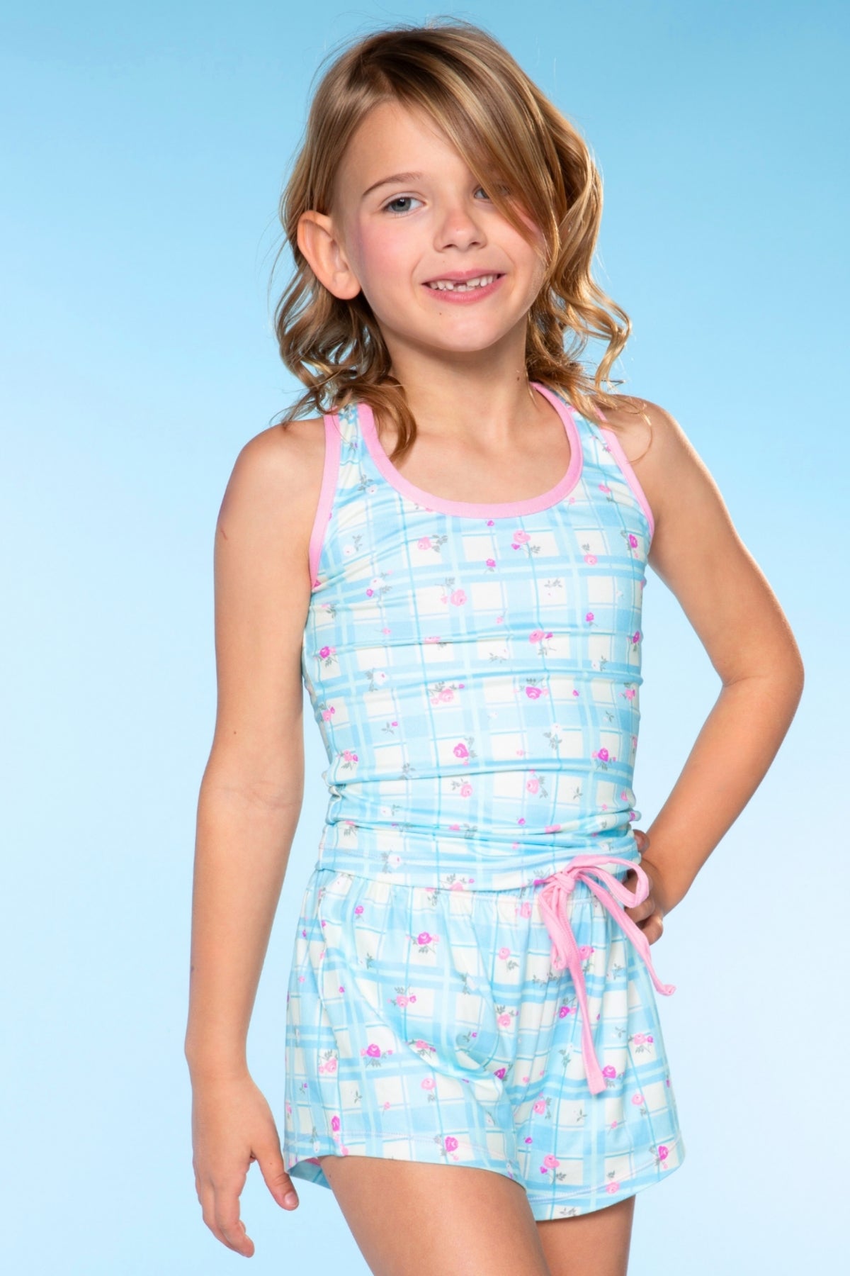 Simply Soft Racerback Tank & Dolphin Short - Sage Pink Makeup
