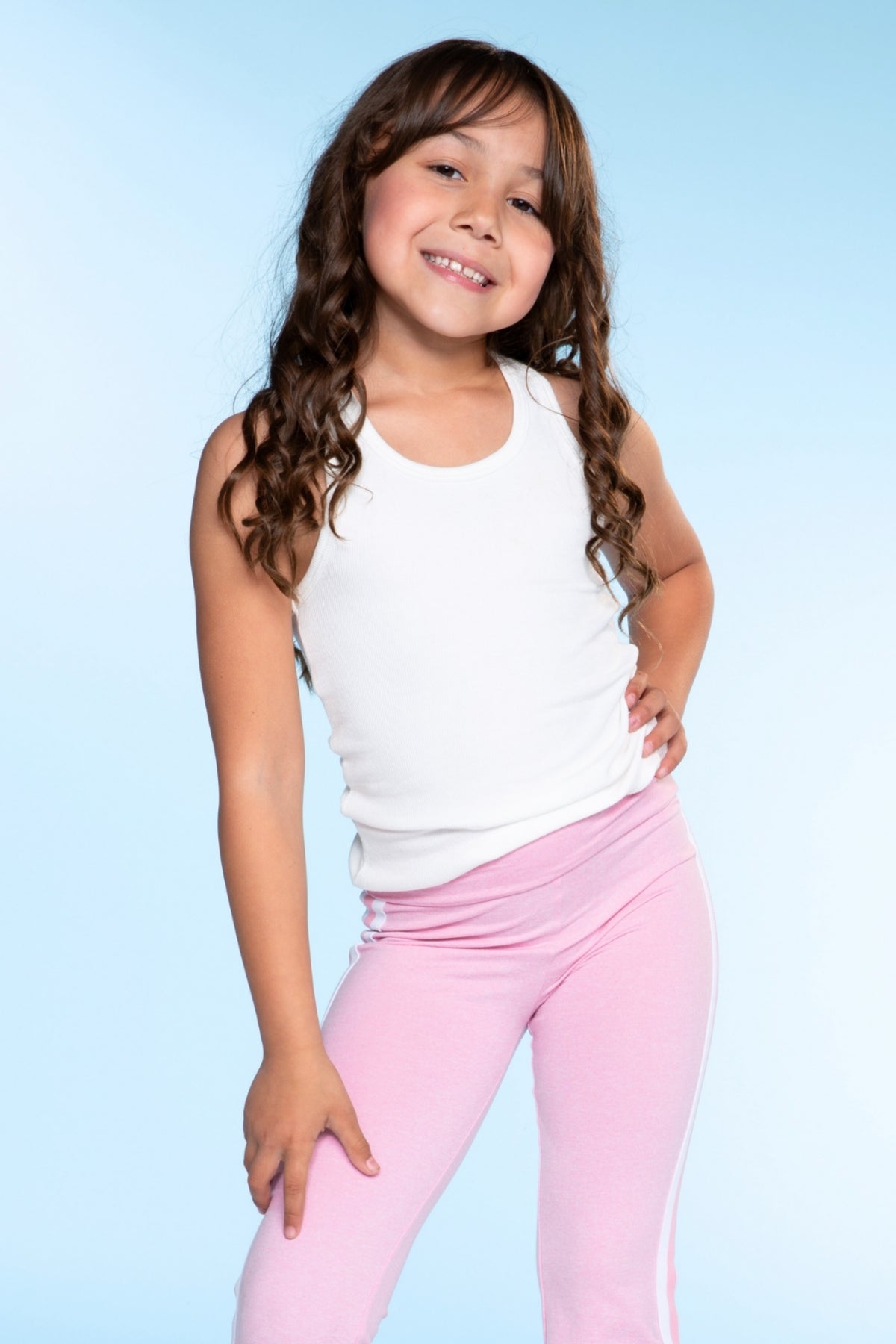 Simply Soft Luxe Foldover Flare - Dusty Pink White Stripe