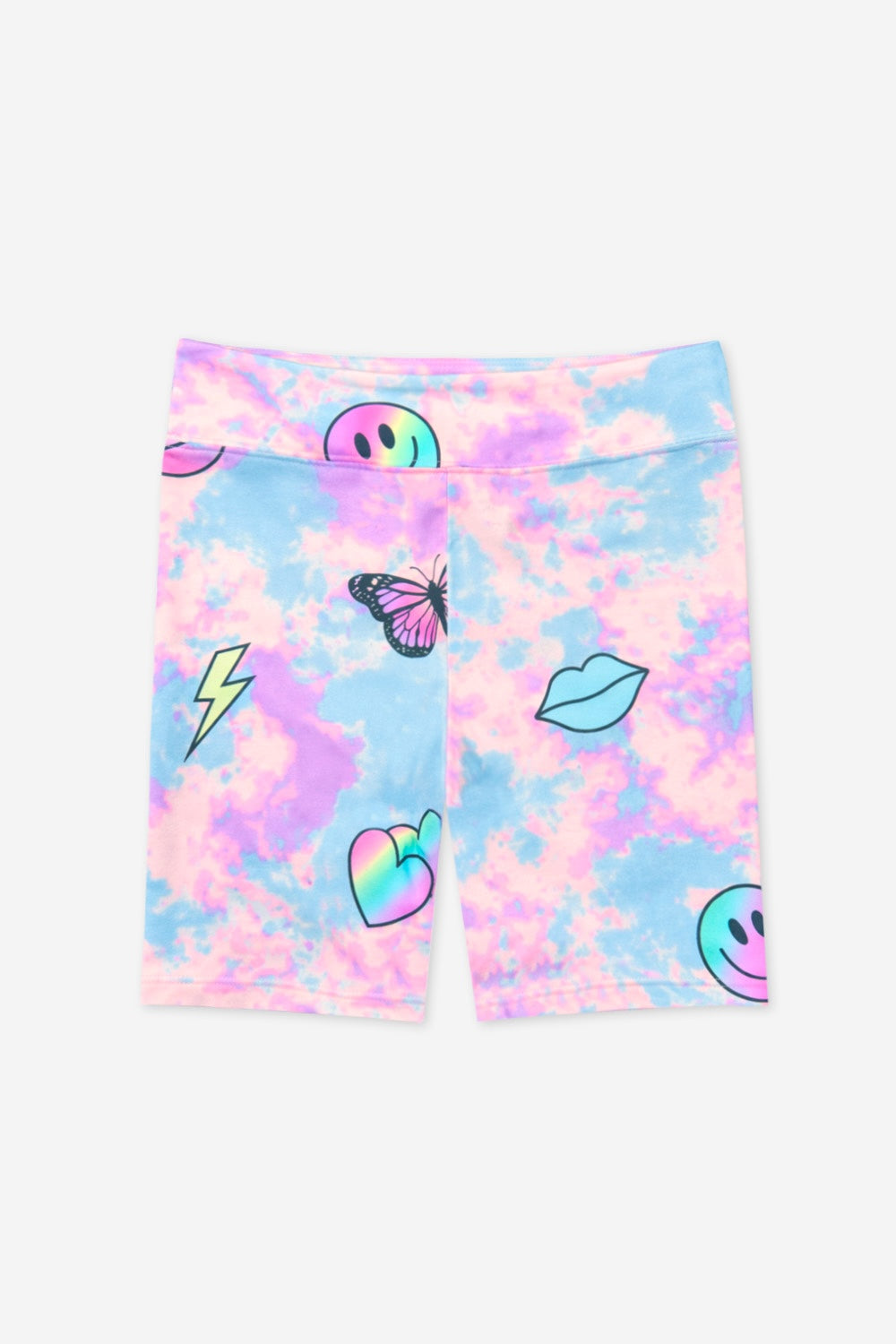 Simply Soft Biker Short - Denim Leopard Splatter