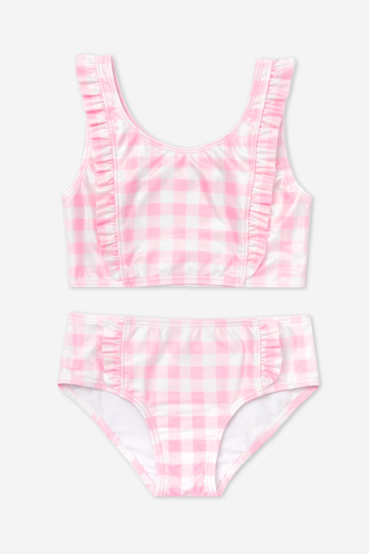 Ruffle Two Piece Swimsuit - Pink Ivory Daisy