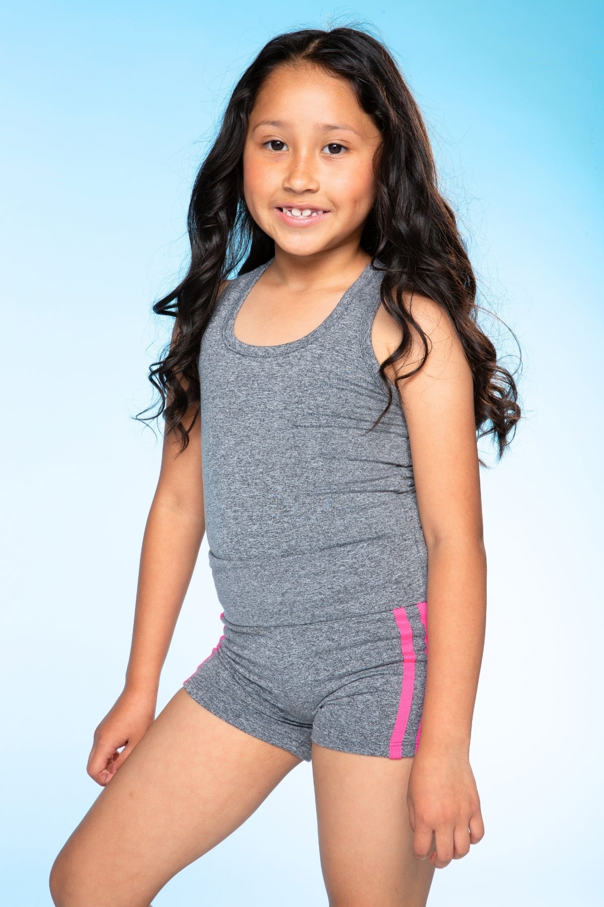 Simply Soft Luxe Cropped Racerback Tank & Foldover Short - Lavender Navy Stripe