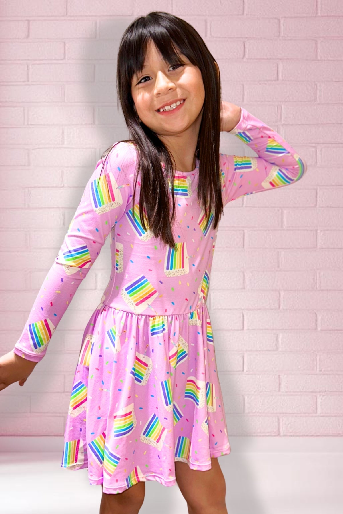 Simply Soft Long Sleeve Be Happy Dress - Pink Berry Love