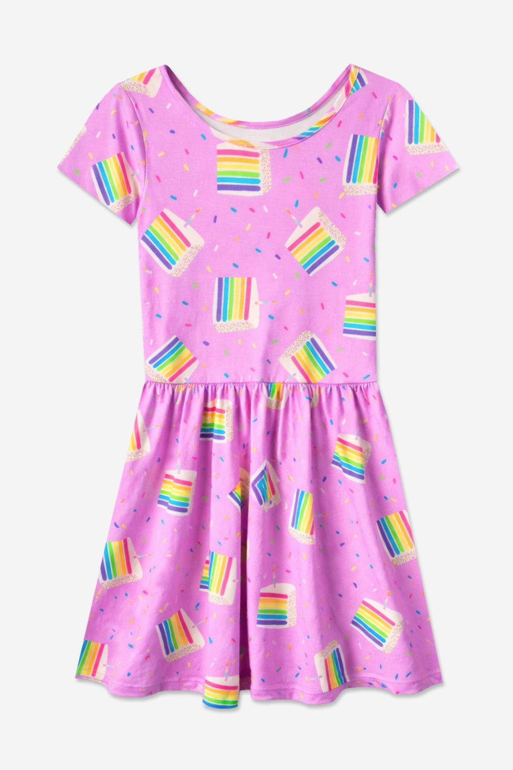 Simply Soft Short Sleeve Be Happy Dress - Tie Dye Rainbow Donuts - NEW!