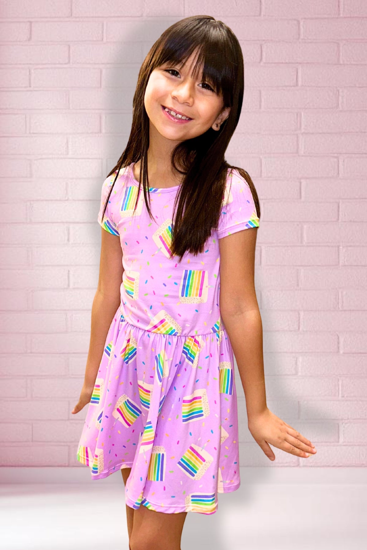 3-Pack Simply Soft Short Sleeve Dress - Lt Blue Neon Pink | Denim Leopard Splatter | Pink Strawberry Daisy