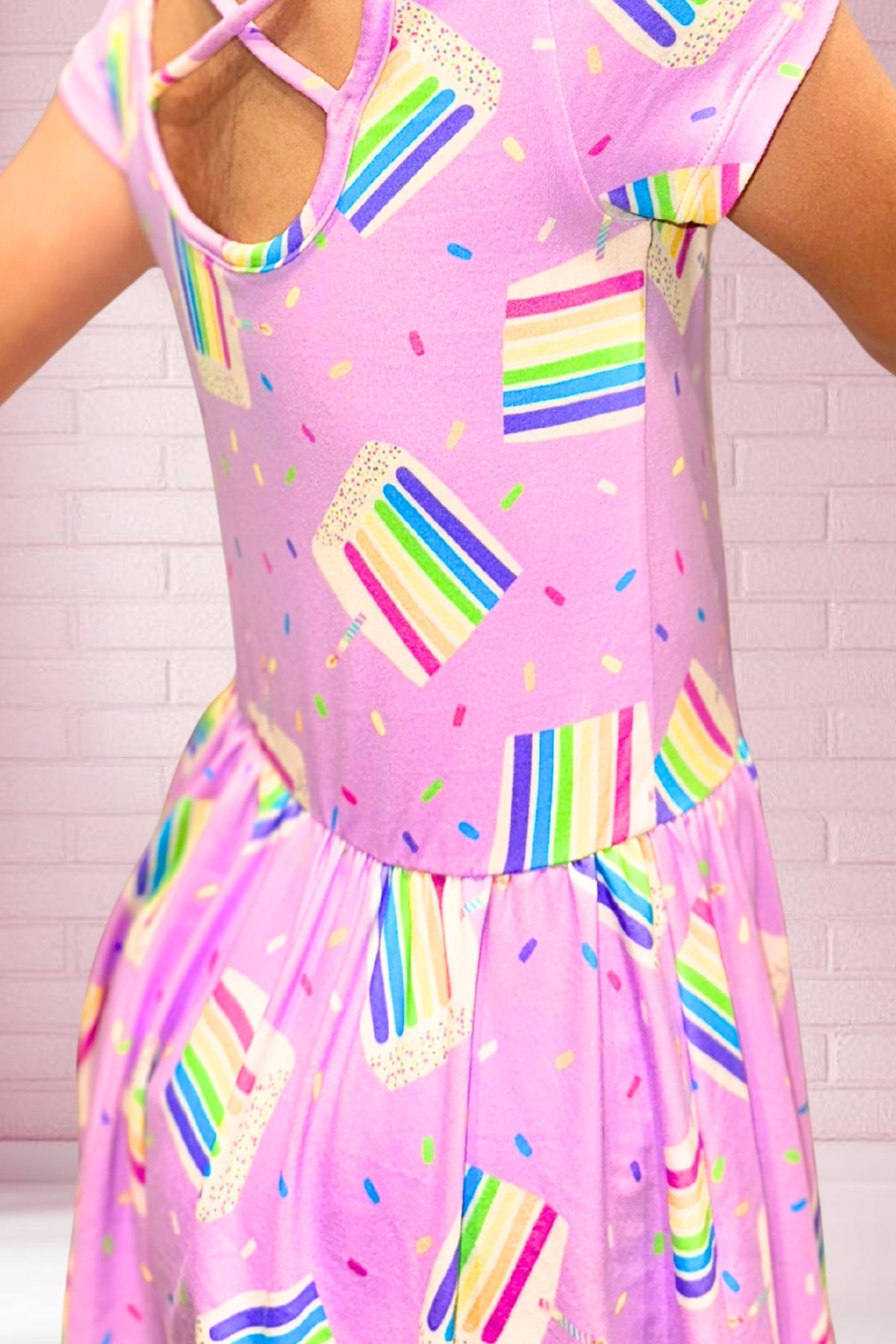 Simply Soft Short Sleeve Be Happy Dress - Tie Dye Rainbow Donuts - NEW!