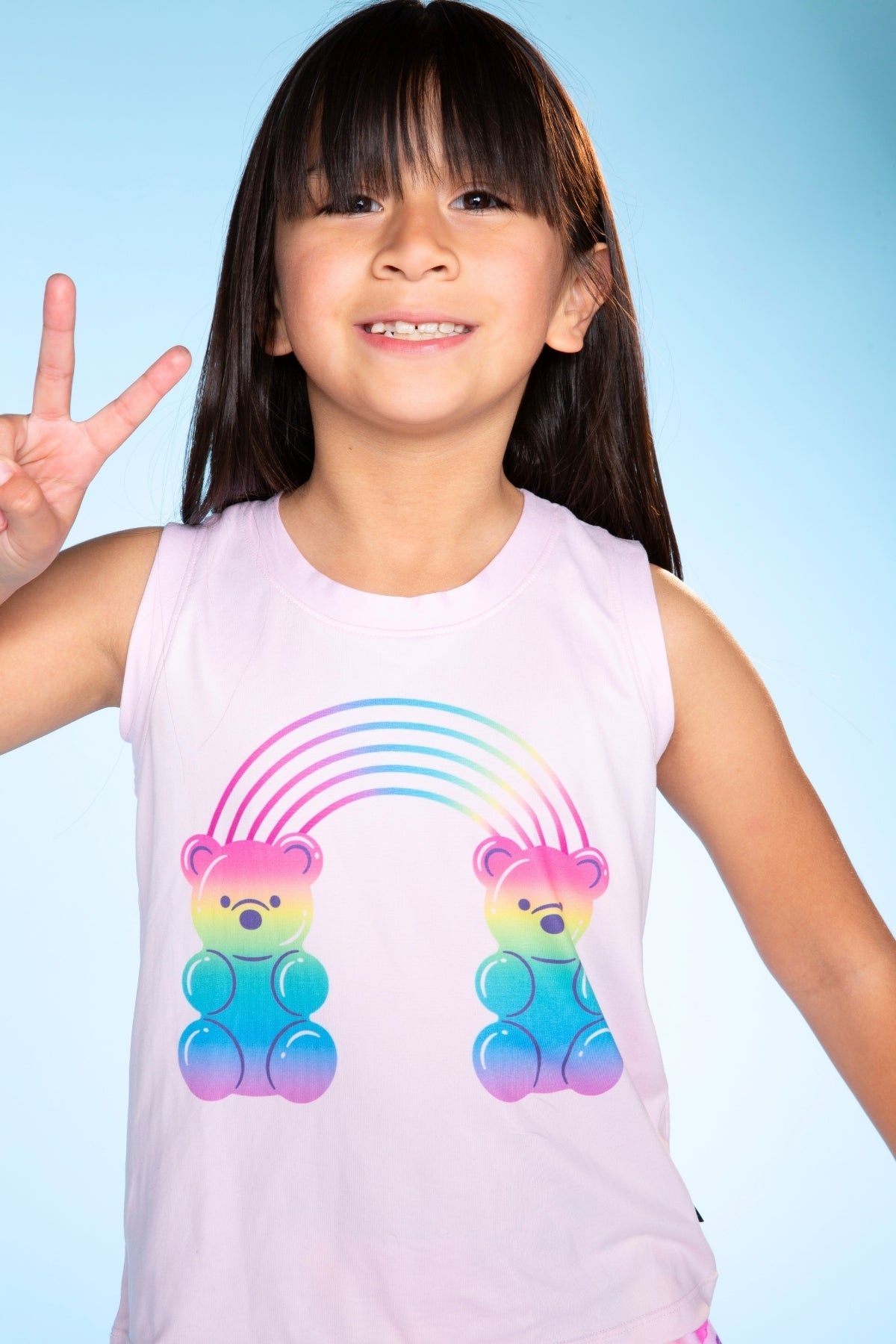 Simply Soft Easy Tank - Lt Pink Gummy Bear Rainbow