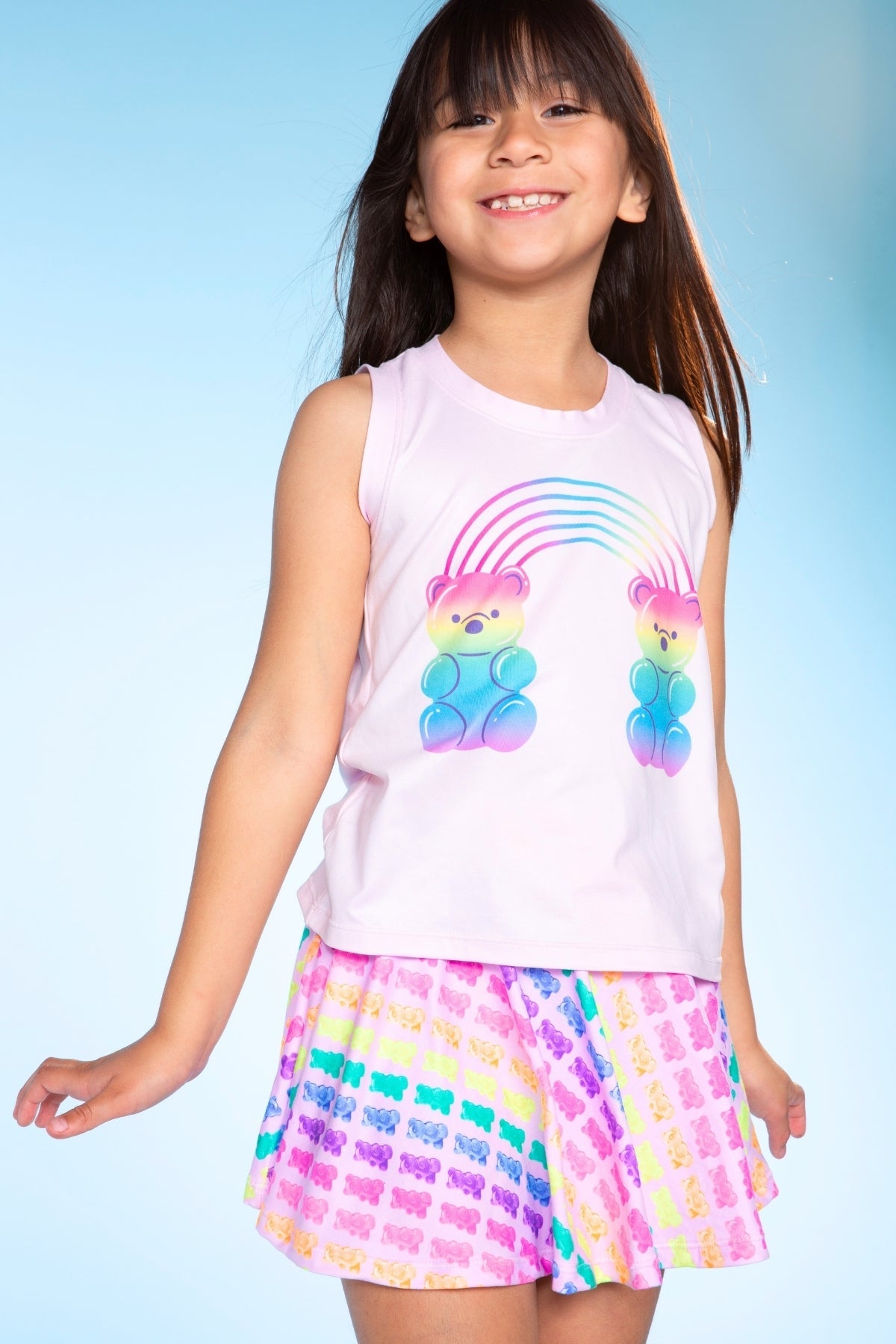 Simply Soft Easy Tank - Lt Pink Gummy Bear Rainbow