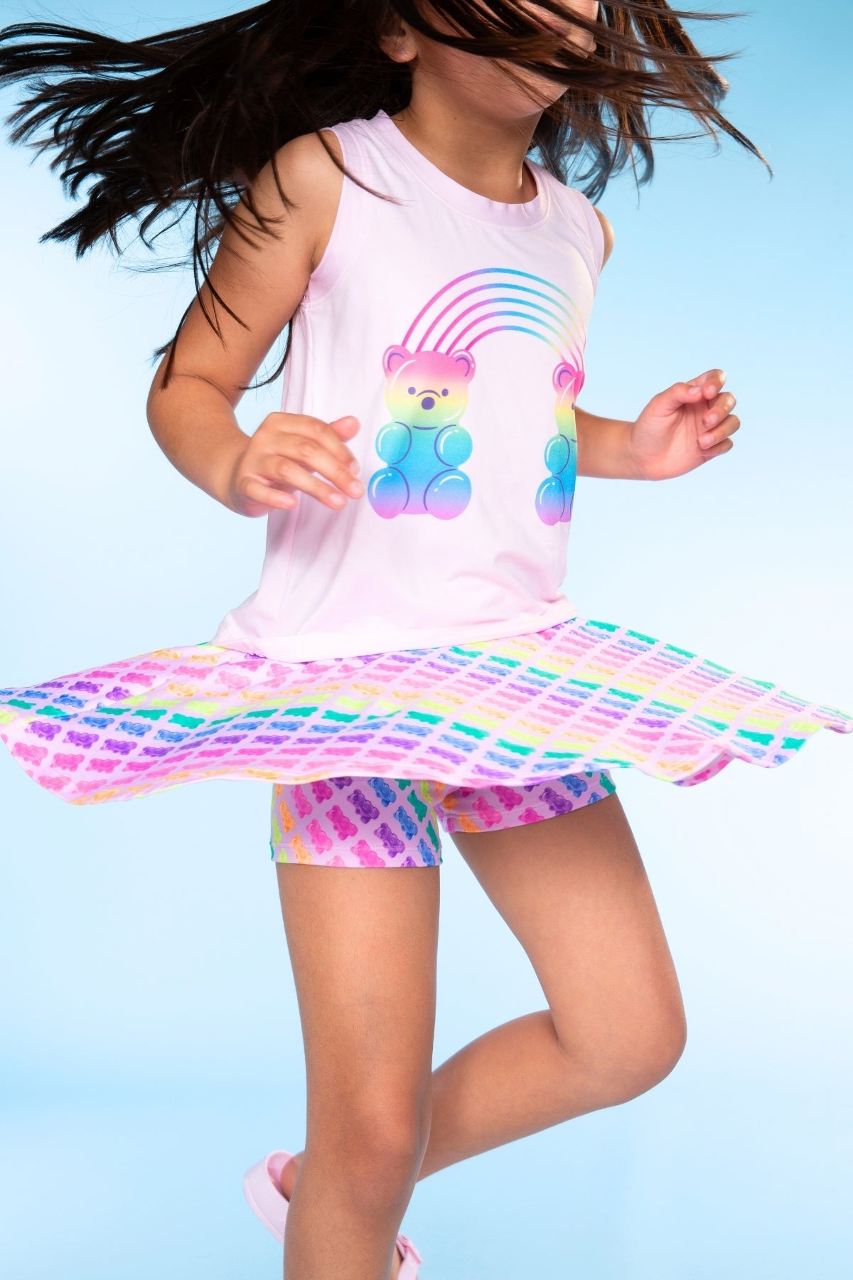 Simply Soft Skort - Pink Daisy Rainbow