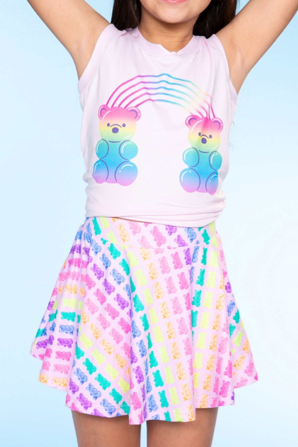 Simply Soft Skort - Pink Daisy Rainbow