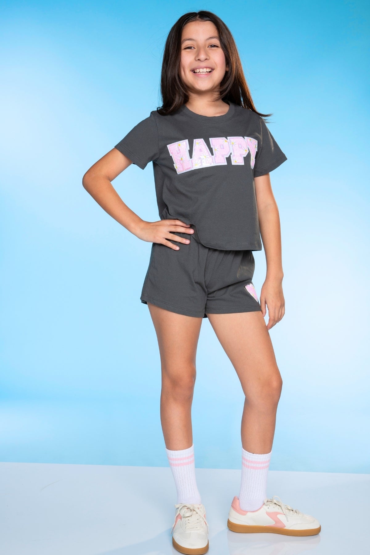 Washed Cotton Easy Tee & Dolphin Short Set - Pink Aloha - NEW!