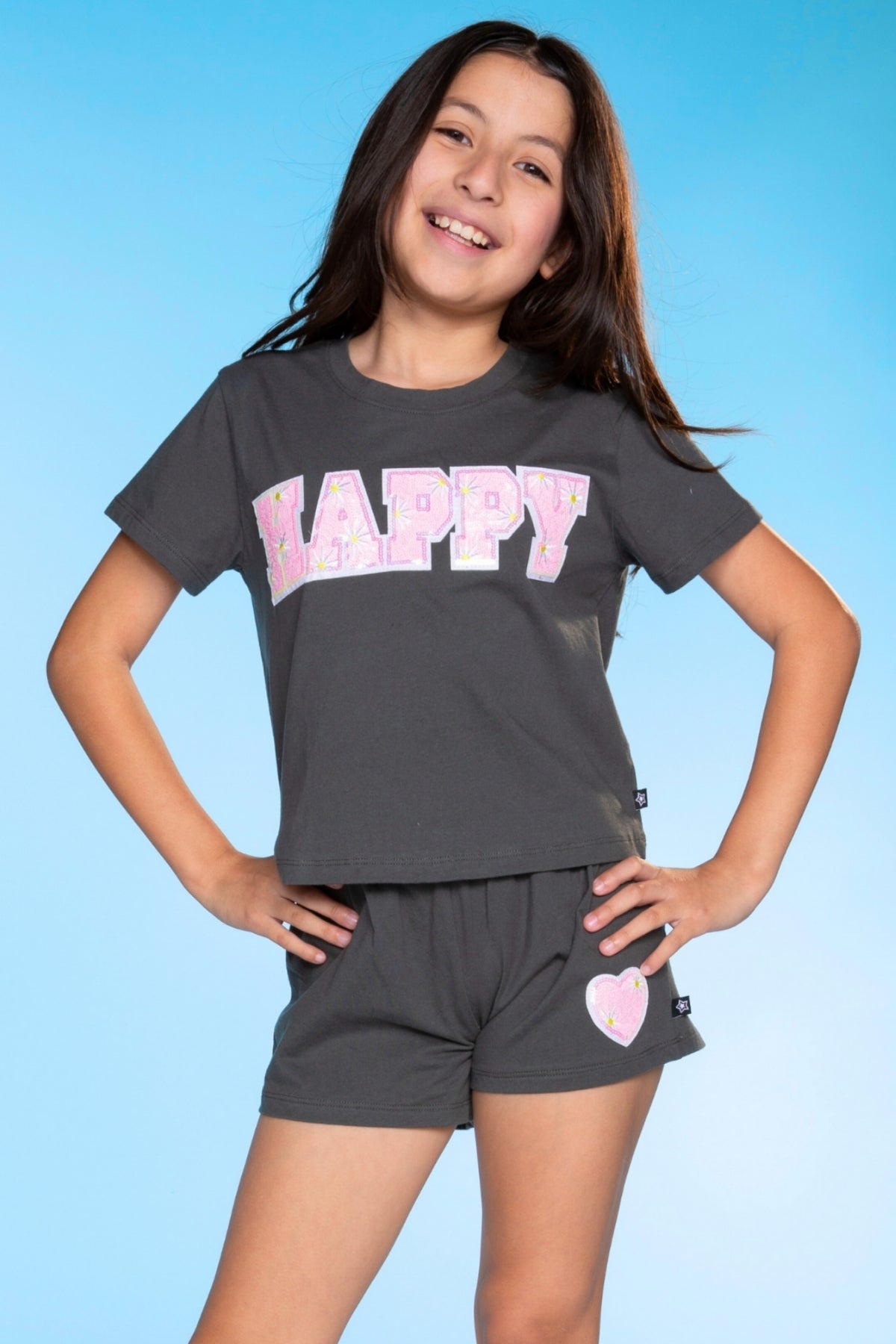 Washed Cotton Easy Tee & Dolphin Short Set - Pink Aloha - NEW!