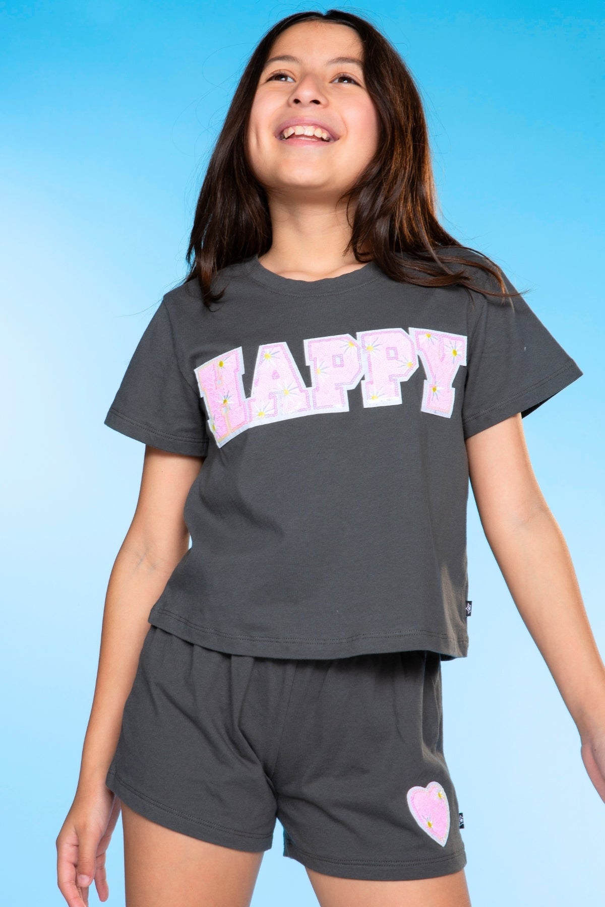 Washed Cotton Easy Tee & Dolphin Short Set - Pink Aloha - NEW!