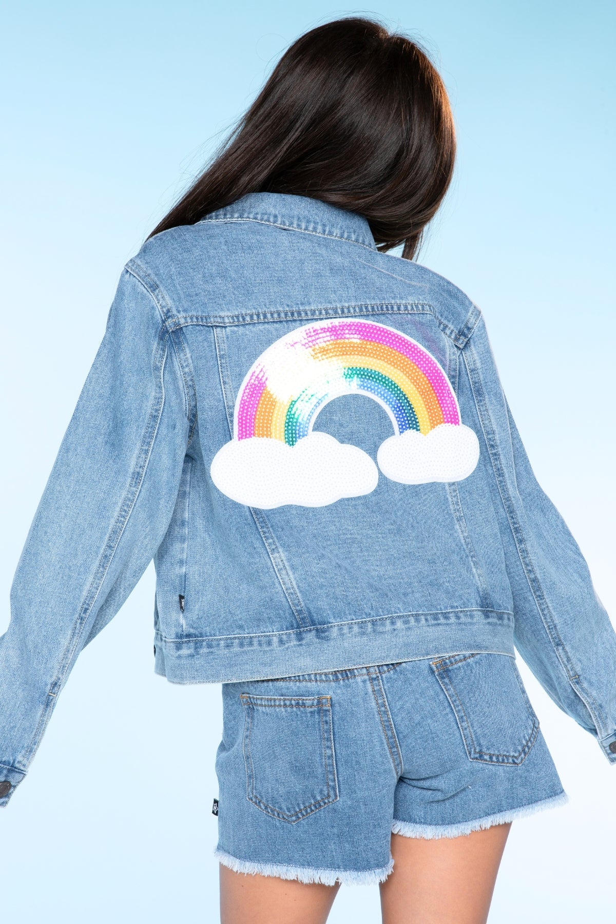 The Perfect Denim Jacket - Denim Sequin Bow