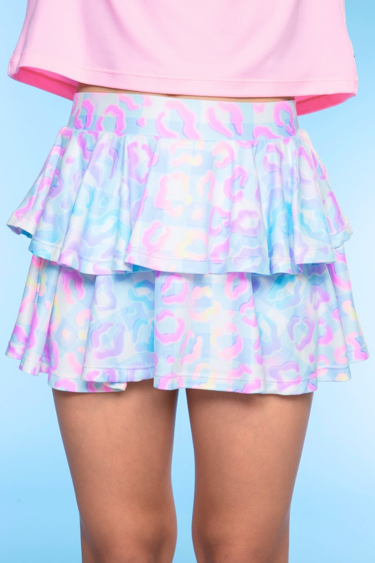 Simply Soft Double Ruffle Skort - Light Blue Daisy - NEW!
