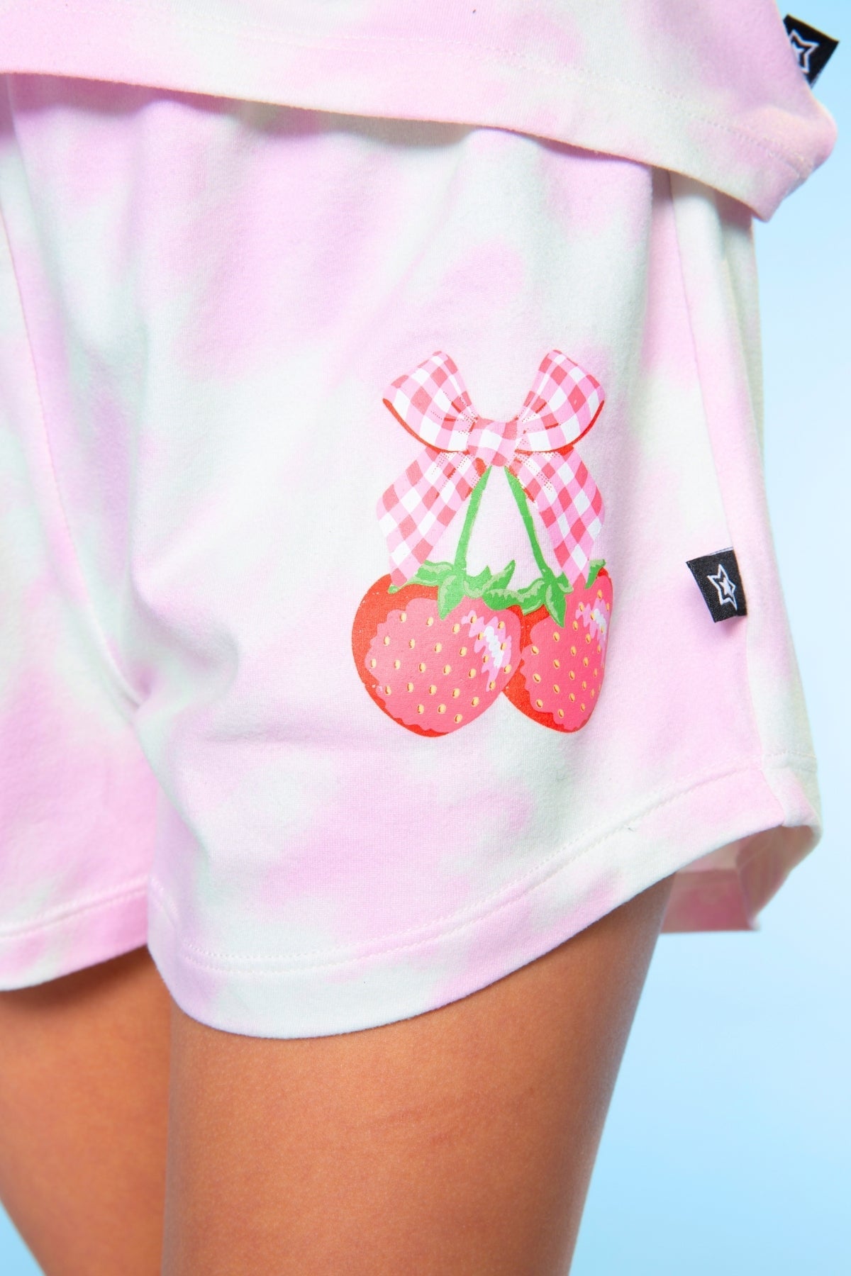 Simply Soft Tank & Dolphin Short Set - Pink Tie Dye Strawberry Bow
