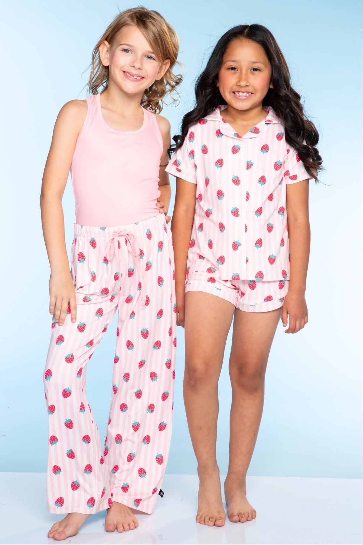 Simply Soft Racer Tank & Karate Pant Set - Pink Lt Blue Plaid Floral