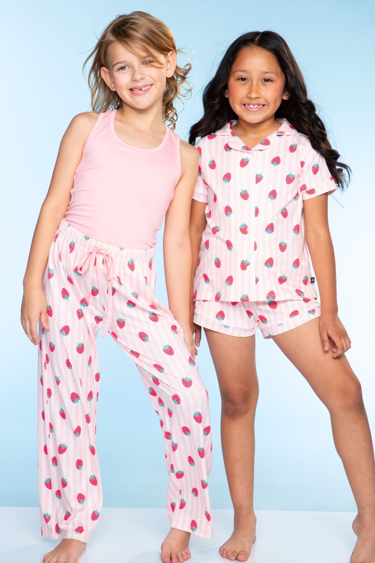 Simply Soft Racer Tank & Karate Pant Set - Denim Pink Plaid Floral