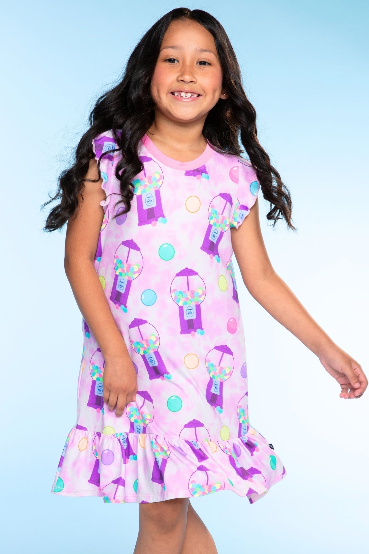 Simply Soft Flutter Sleeve Lounge Dress - Lilac Donut Ice Cream - NEW!