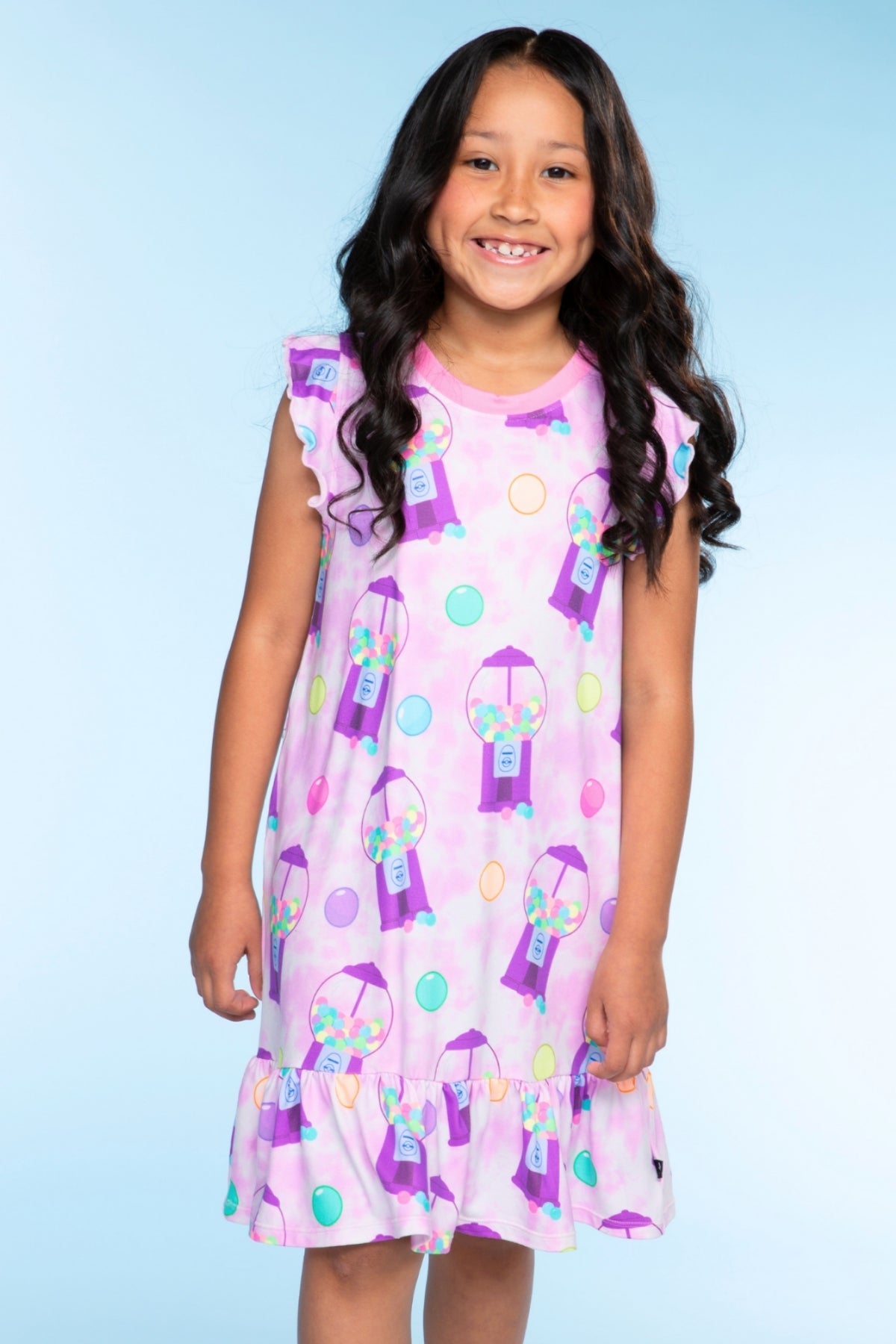 Simply Soft Flutter Sleeve Lounge Dress - Lilac Donut Ice Cream - NEW!