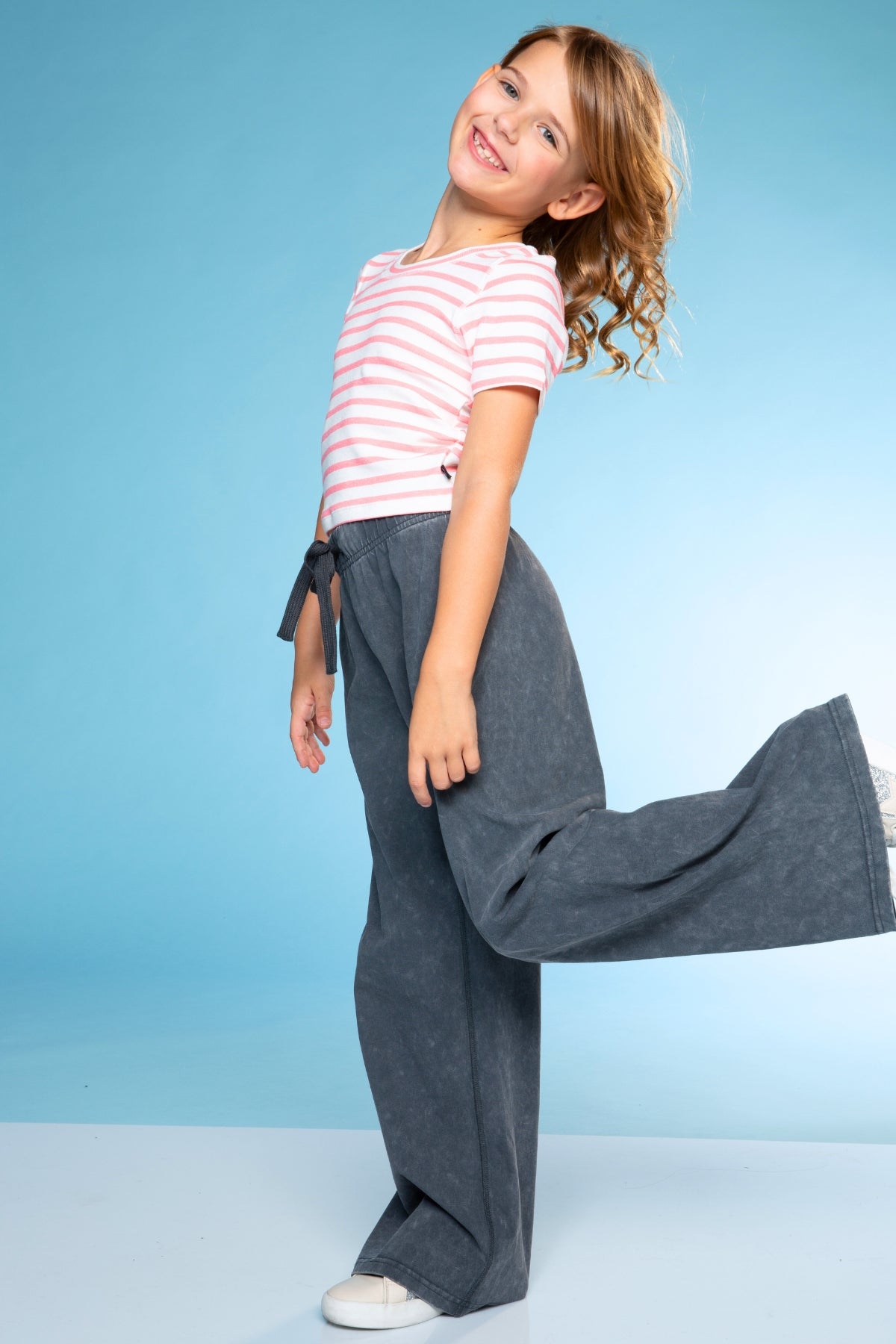 3 Pack - Vintage Washed Cotton Wide Leg Pant - Vintage Grey | Sky Blue | Dusty Pink - NEW!