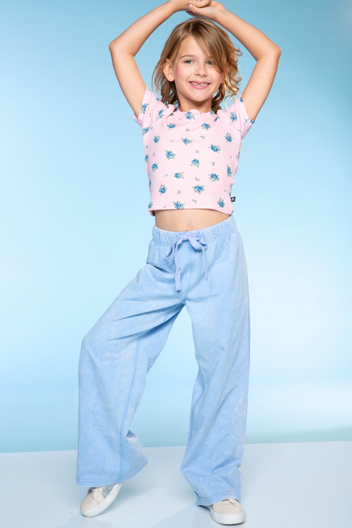 4 Pack - Vintage Washed Cotton Wide Leg Pant - Vintage Grey | Dusty Pink | Sky Blue | Denim Blue - NEW!