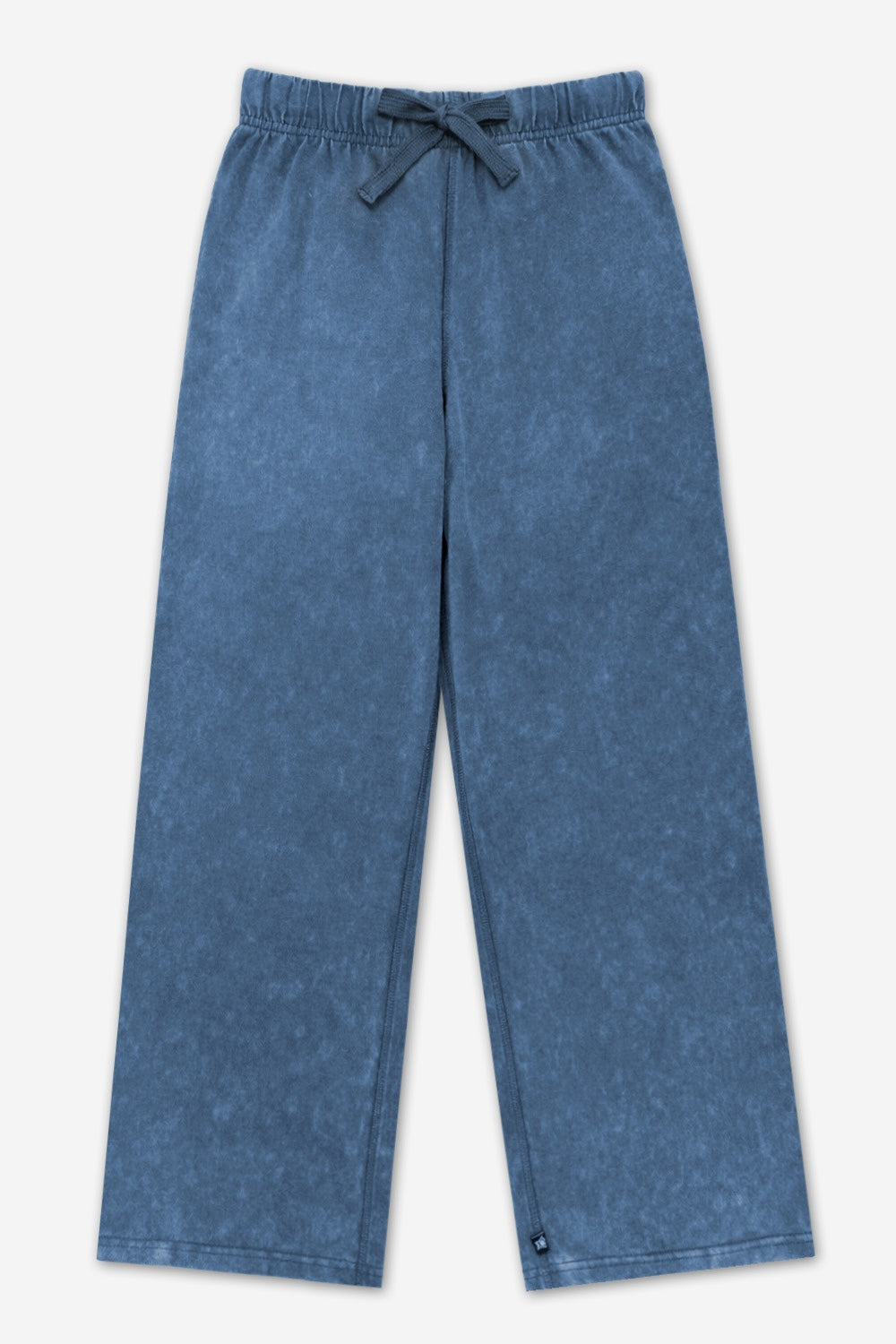 Vintage Washed Cotton Wide Leg Pant - Denim Blue