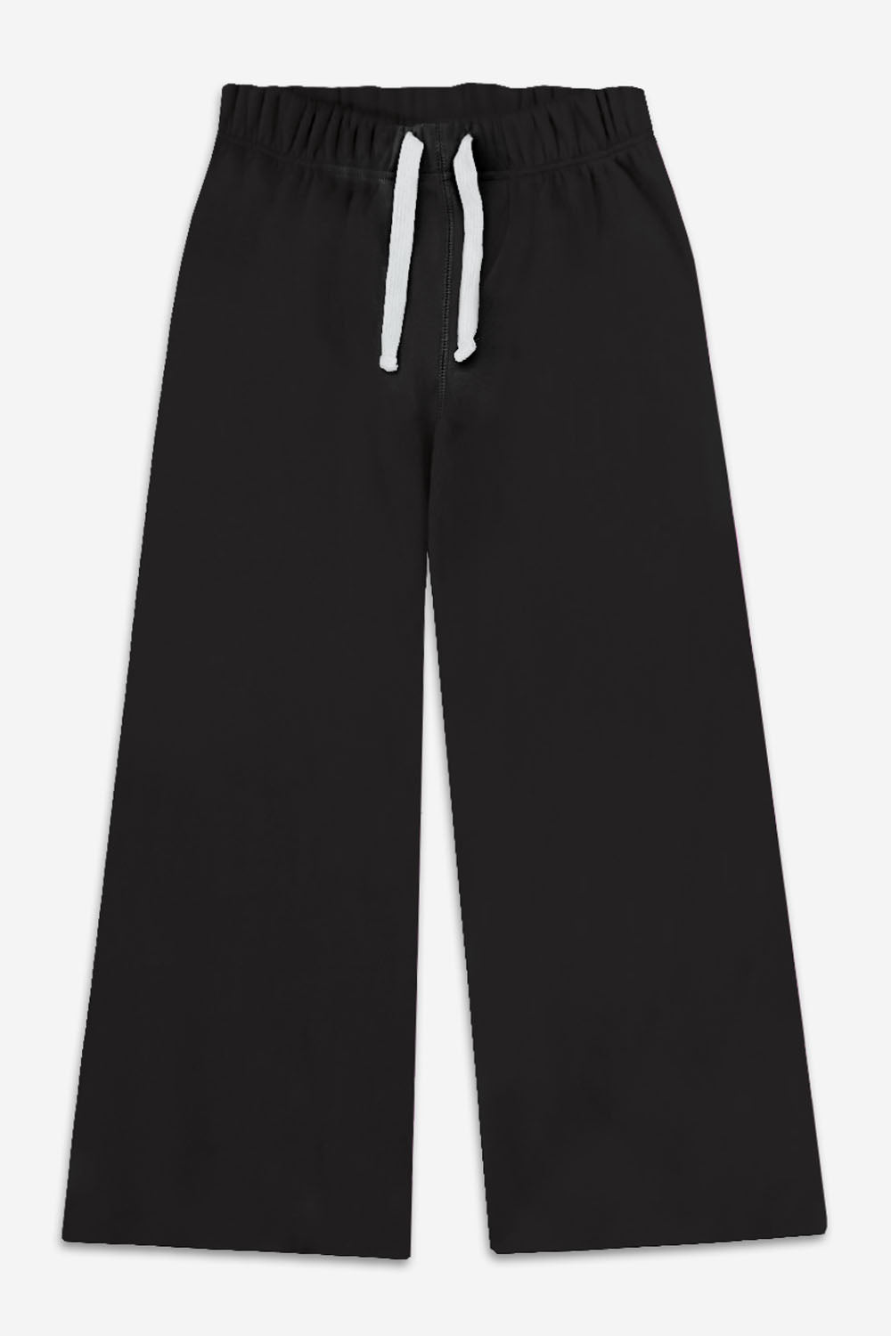 Cloud Soft French Terry Wide Leg Pant - Black