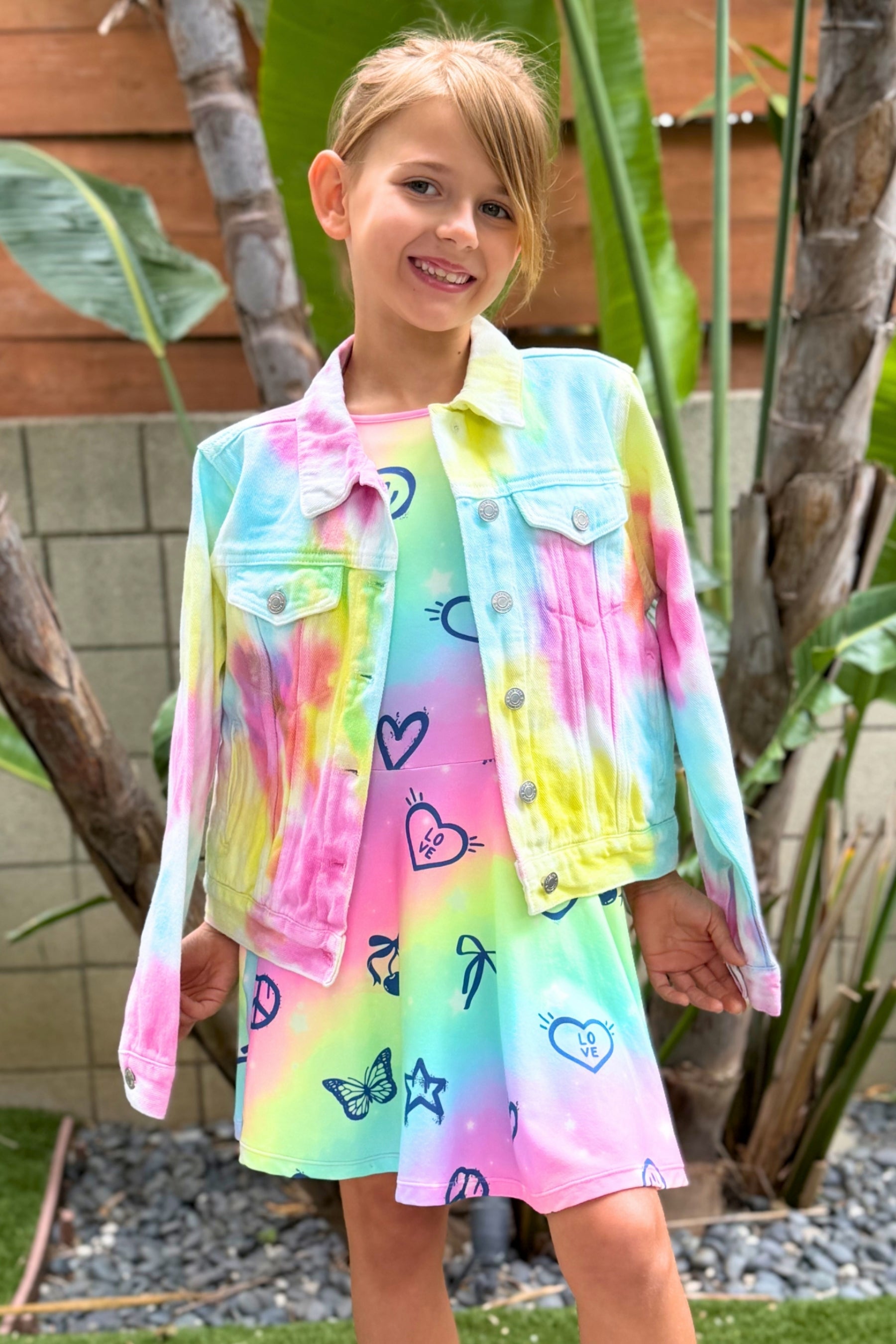 The Perfect Denim Jacket - Rainbow Tie Dye - NEW!