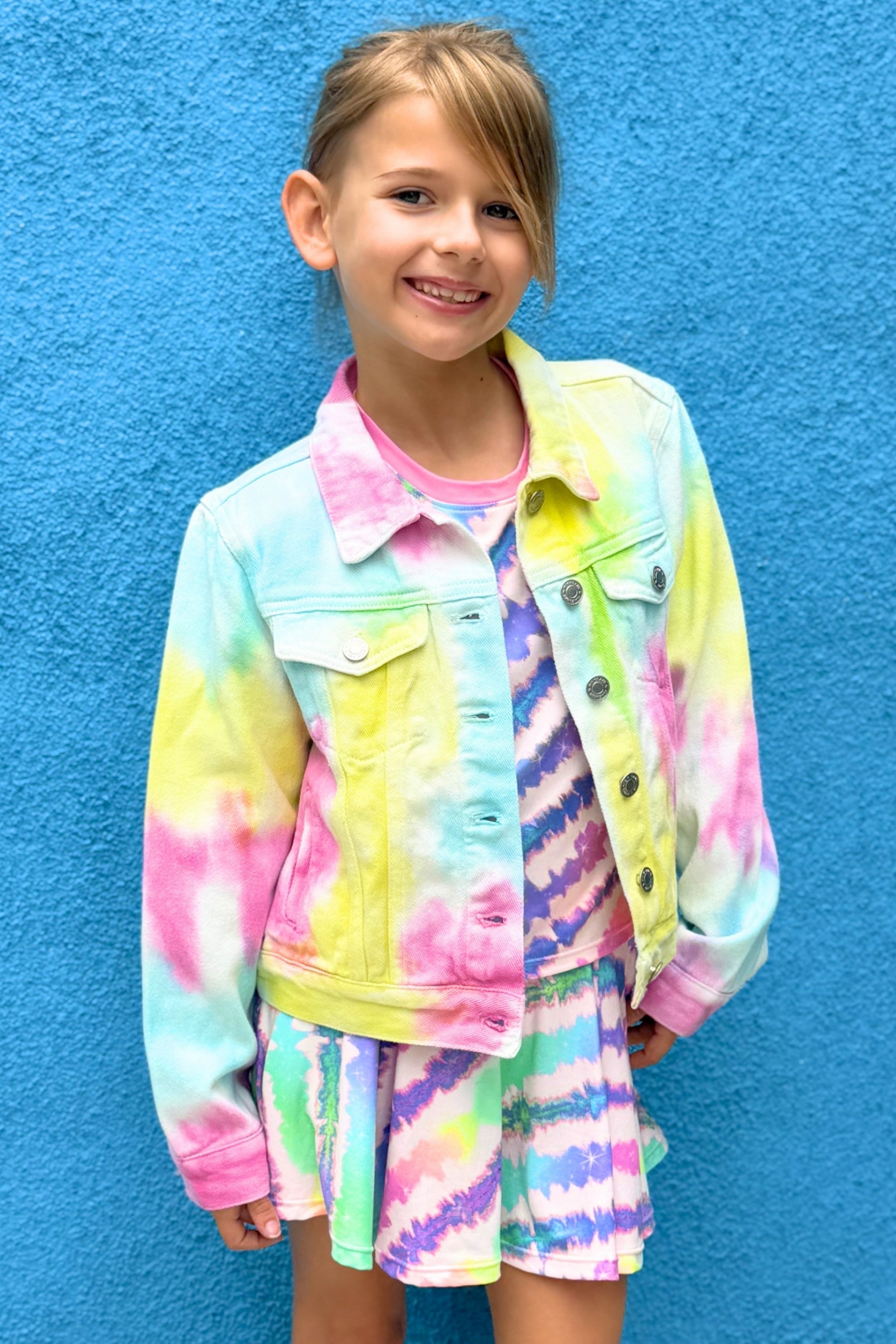 The Perfect Denim Jacket - Rainbow Tie Dye - NEW!