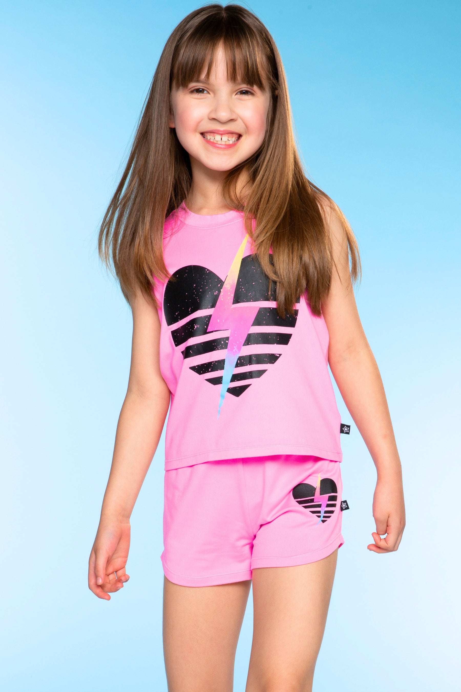 Simply Soft Tank & Dolphin Short Set - Pink Tie Dye Strawberry Bow