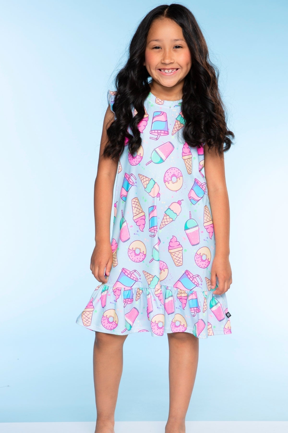 Simply Soft Flutter Sleeve Lounge Dress - Lilac Donut Ice Cream - NEW!