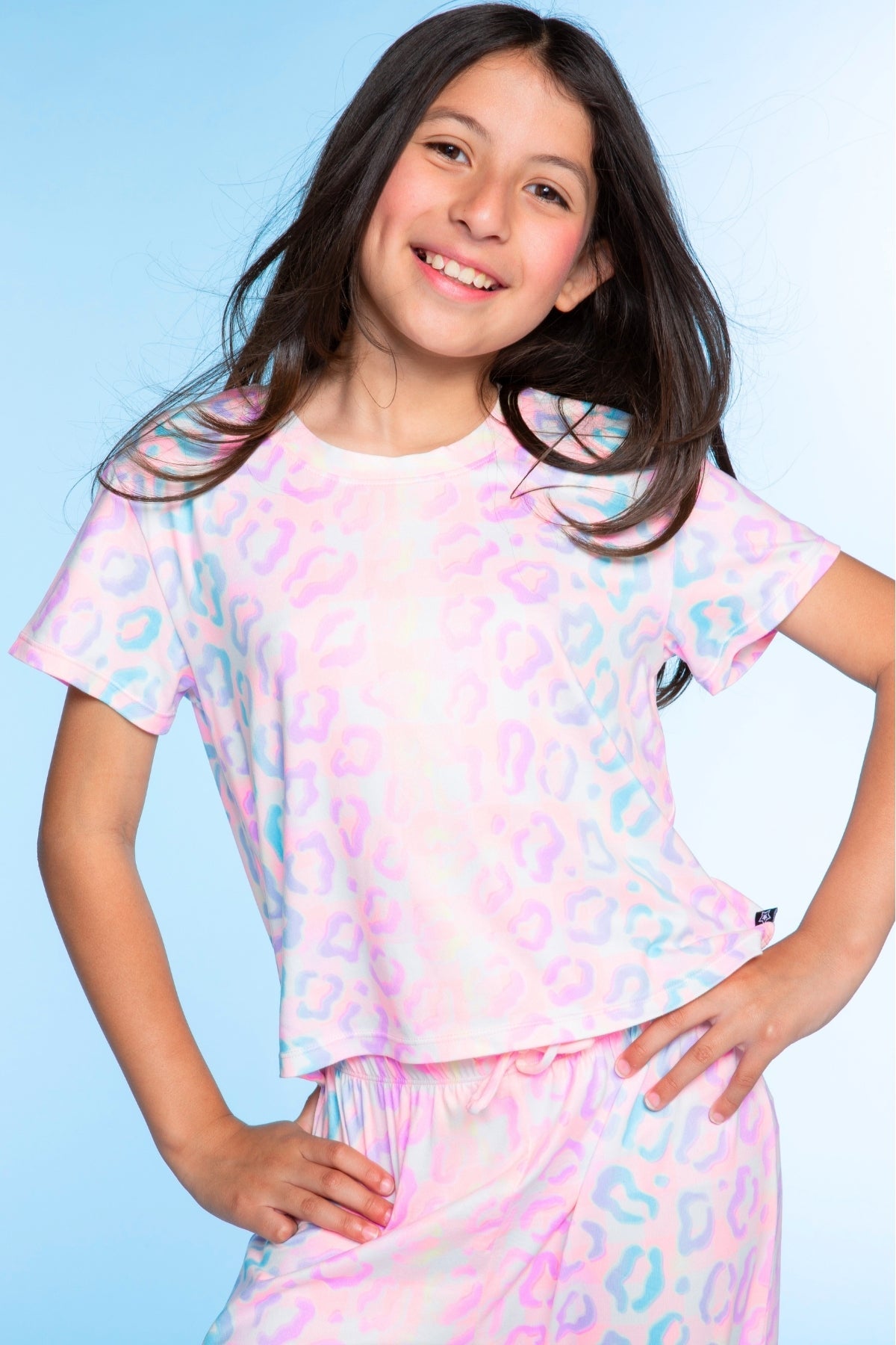 Simply Soft Easy Tee & Karate Pant - Pink Gingham Leopard