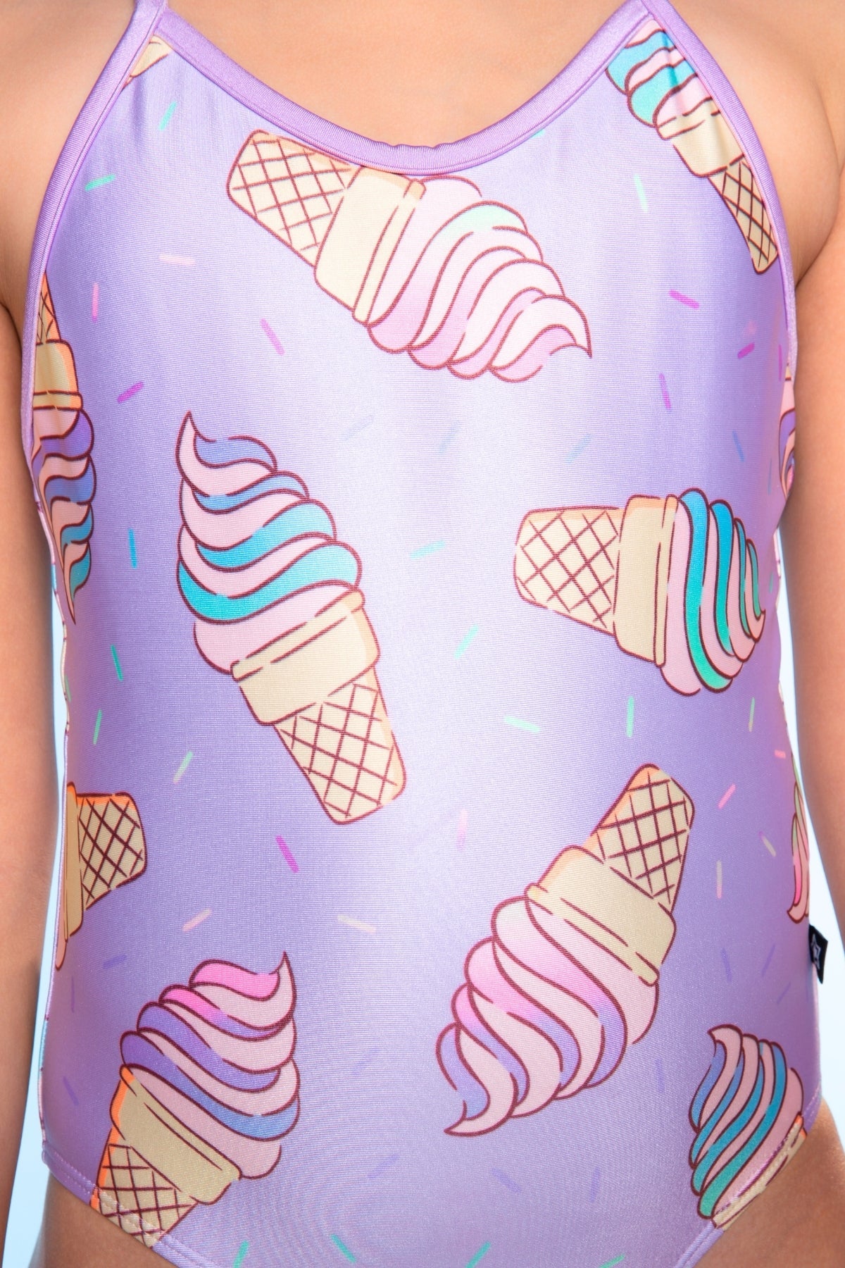 Strappy One Piece Swimsuit - Tie Dye Rainbow Ice Cream