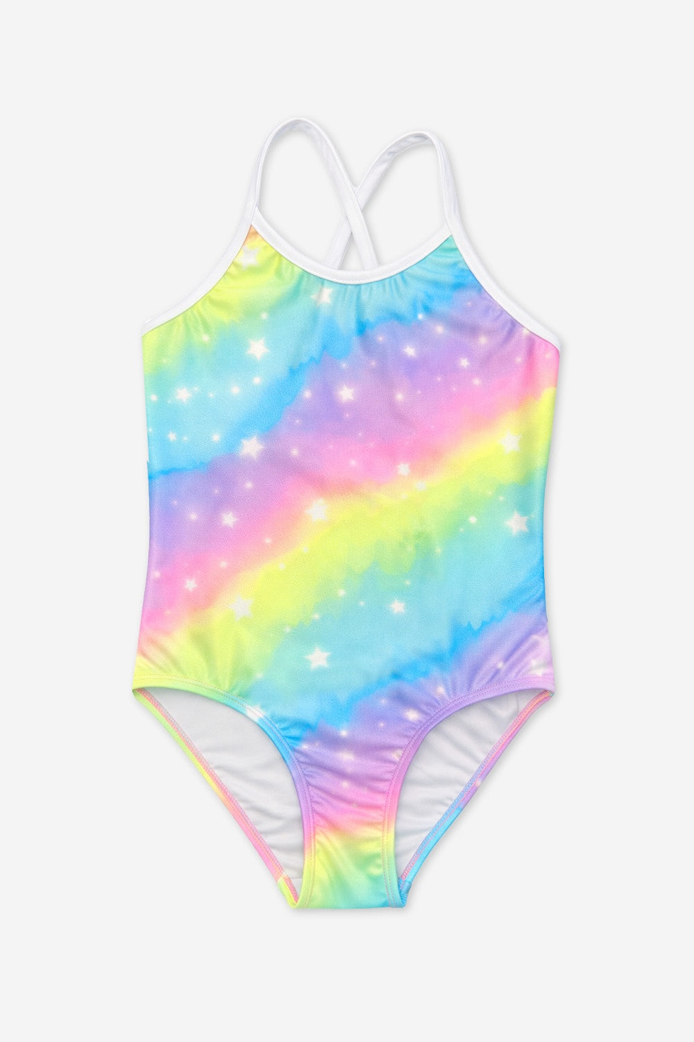 Strappy One Piece Swimsuit - Tie Dye Rainbow Ice Cream